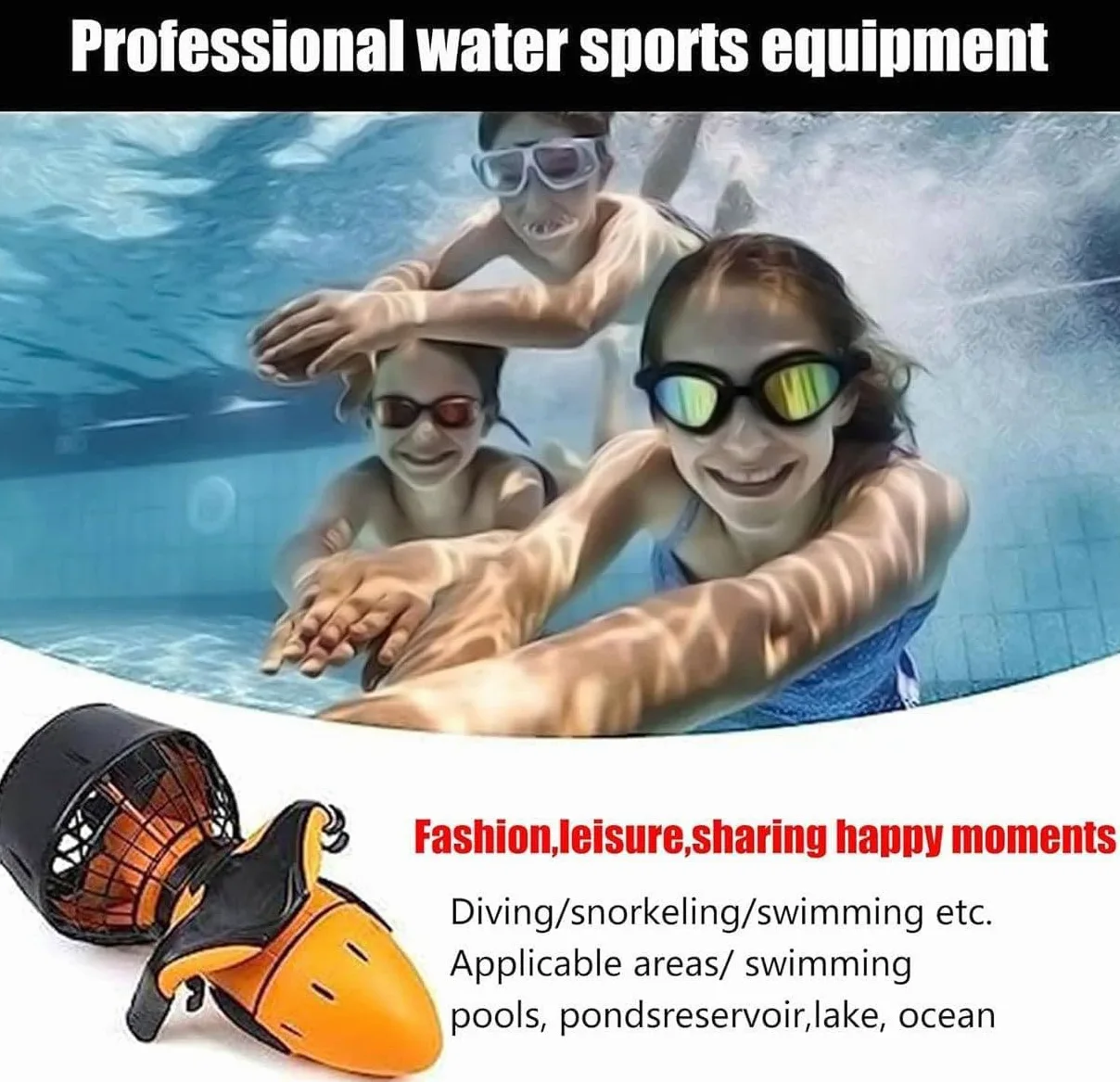 Scooter Submarino, Propulsor Eléctrico Subacuático 500 W, Un Potente Impulsor para Buceo Y Natación para Aventuras Acuáticas Inolvidables, Snorkel Y Diversión En Piscina.