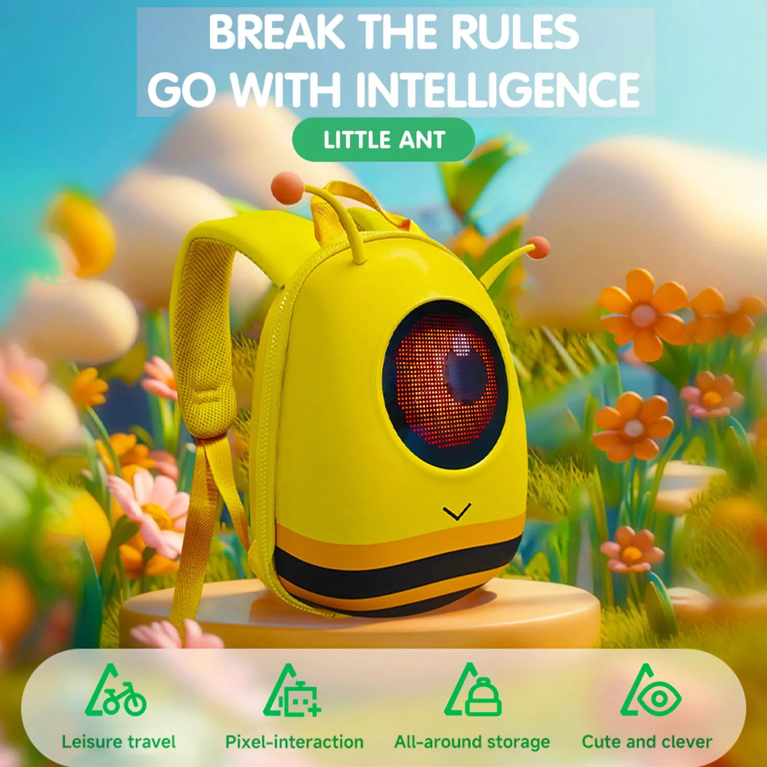 Mochila LED Deportes Al Aire Libre con Dibujos Animados 3D Impermeable para Niños