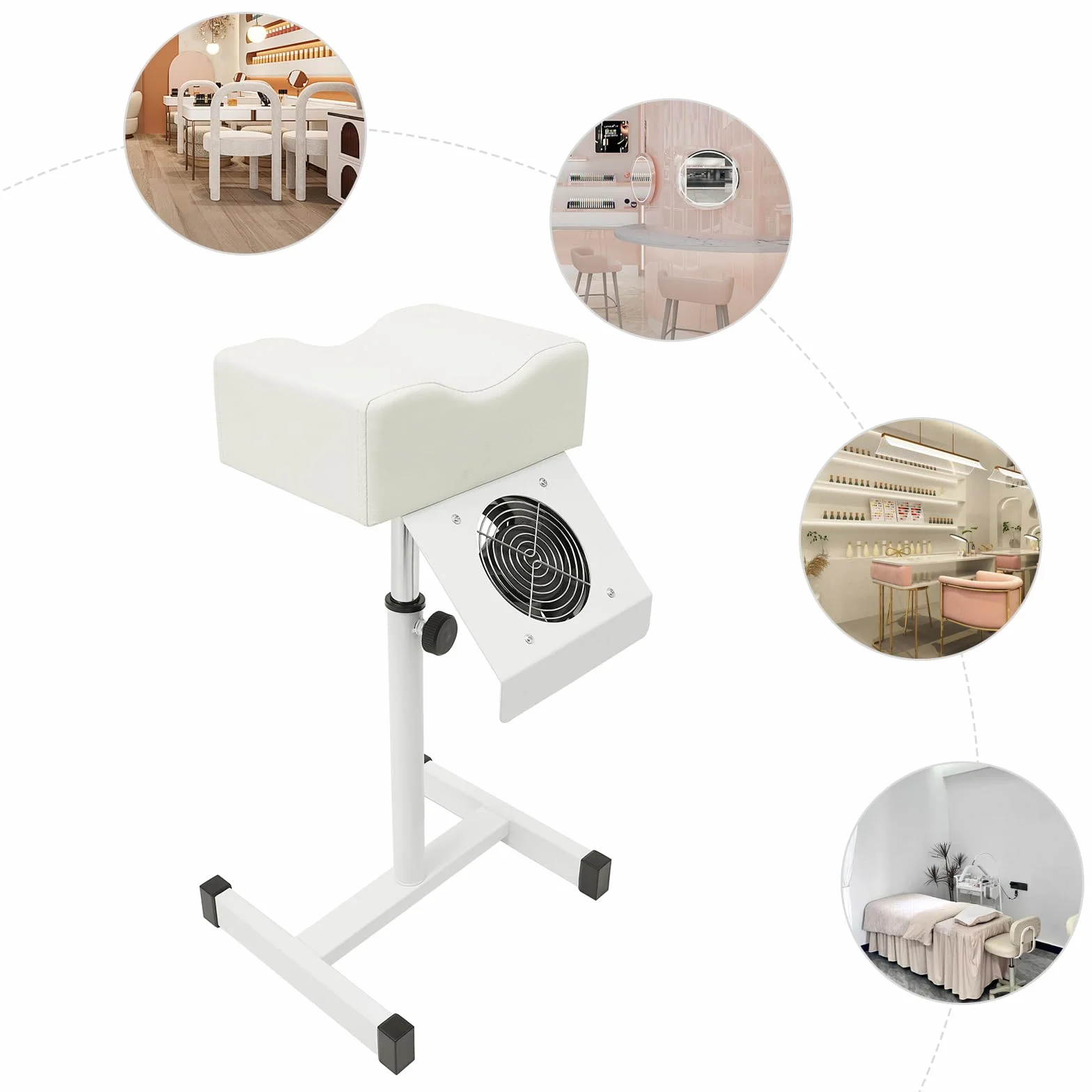 Silla de pedicura móvil con succión ajustable ligera