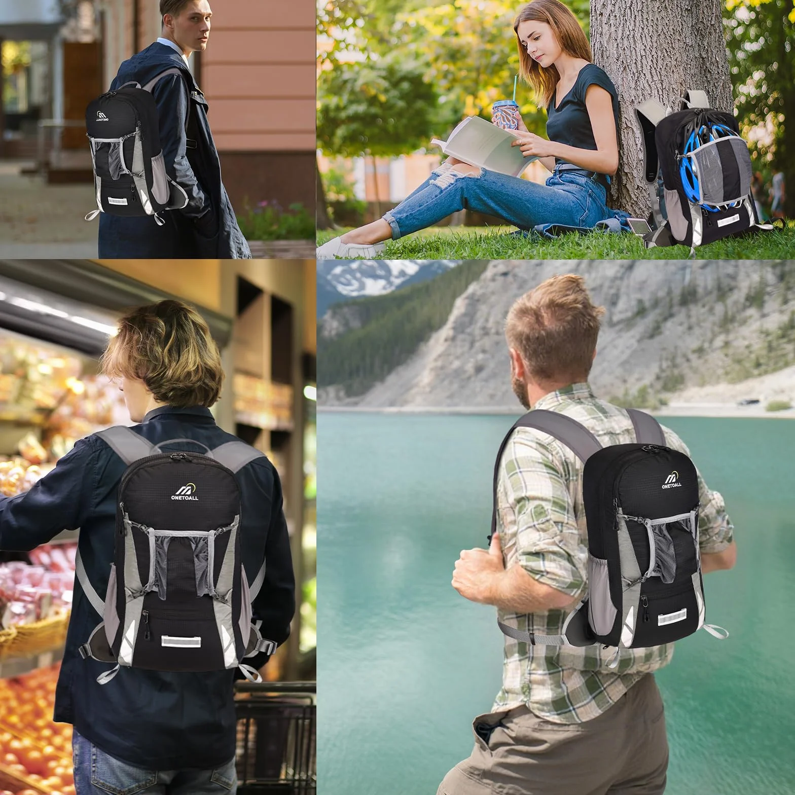 Local Lion Mochila de Ciclismo 20L/30L Montaña Senderismo Macutos Trekking Camping al Aire Libre Nylon con Cubierta de Lluvia para Hombres y Mujeres