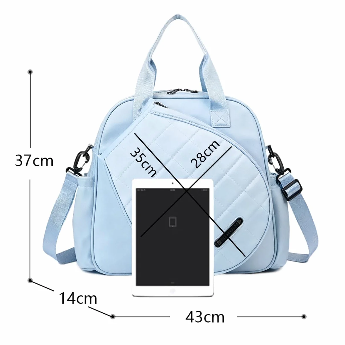 TentHome Paletero Padel Mujer Hombre Ligero, Bolsa para Padel y Tenis Impermeable, Raquetero Tenis Gran Capacidad, 22L