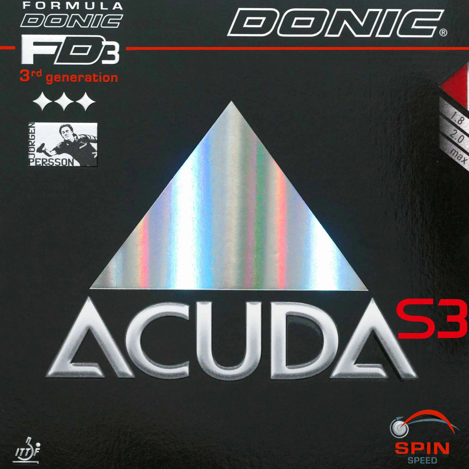 Donic Revestimiento Acuda S3, rojo, 2,3 mm