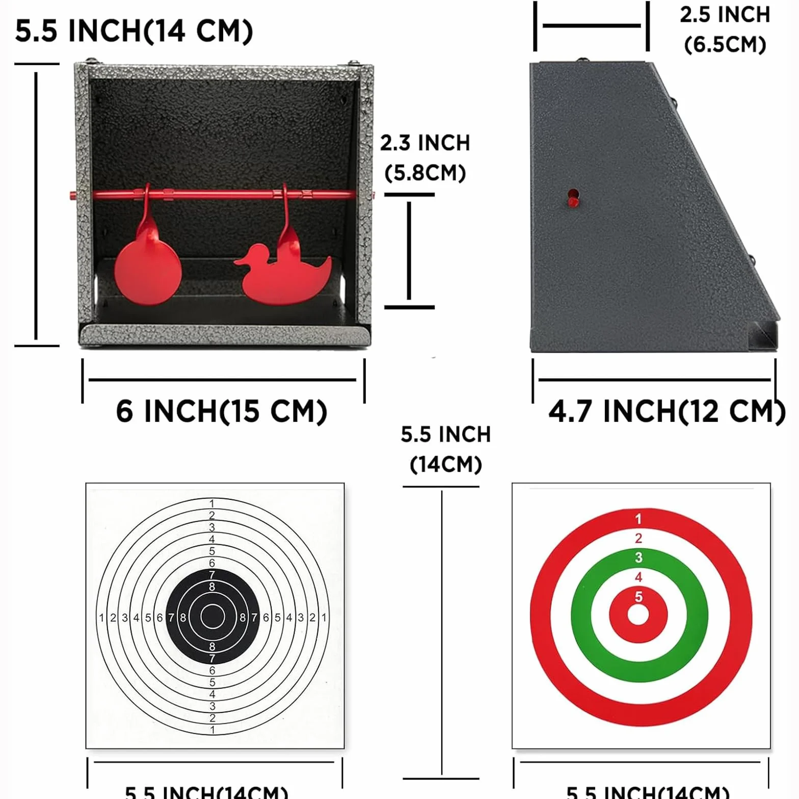 ATFLBOX BB Trap Target con 20pcs Blanco de Papel para Airsoft Pellet Gun Rifle BB Gun