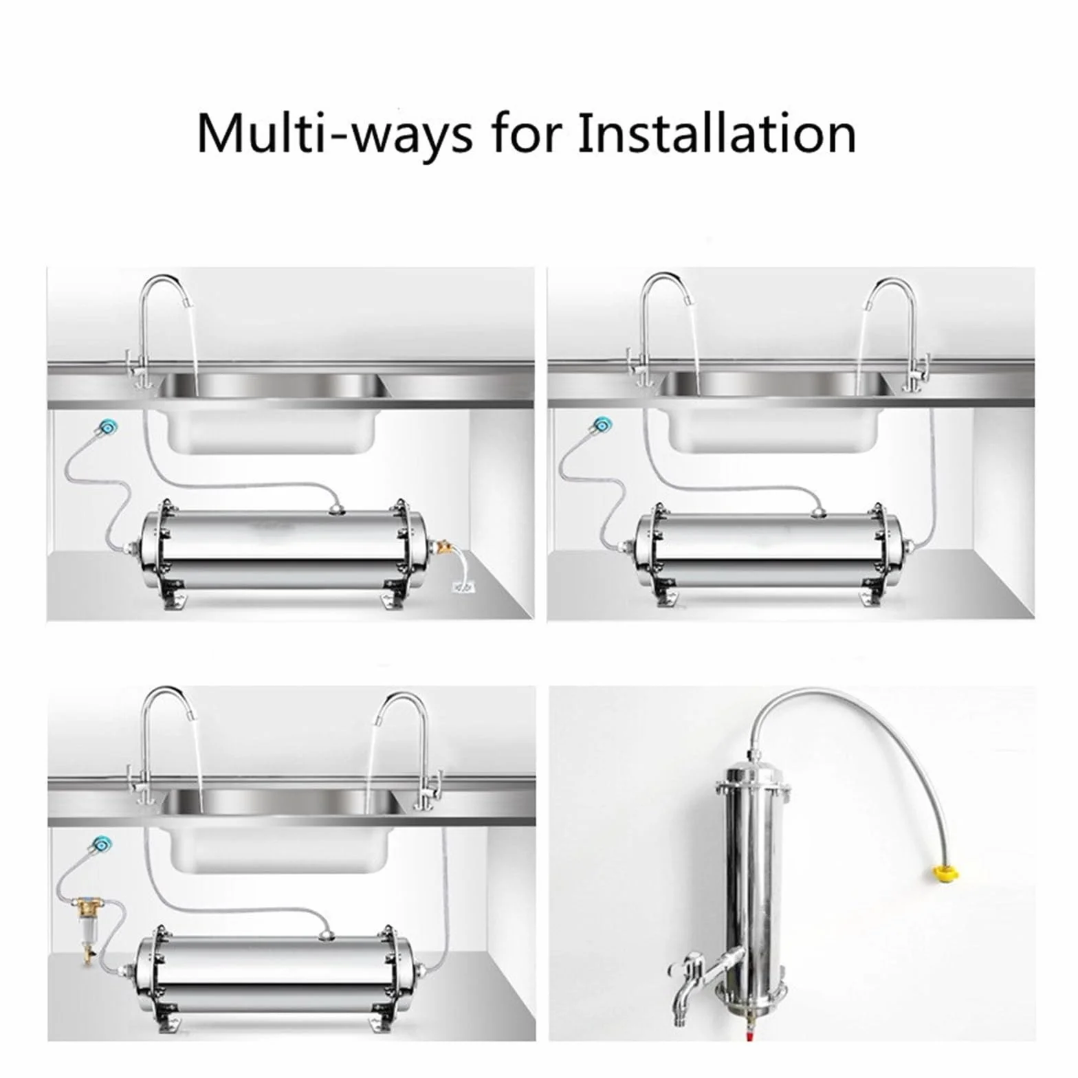 Purificador de agua Ultrafiltración de acero inoxidable 304, membrana de PVDF lavable, de filtro de agua de cocina for el hogar 1000L/H