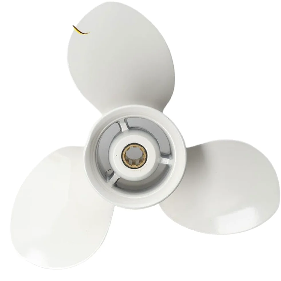 Hélice 63V-45945 9 1/4x9 compatible con motor fueraborda 9.9 F9.9 15HP F15C F15 F20 aluminio 8 dientes estriado derecha