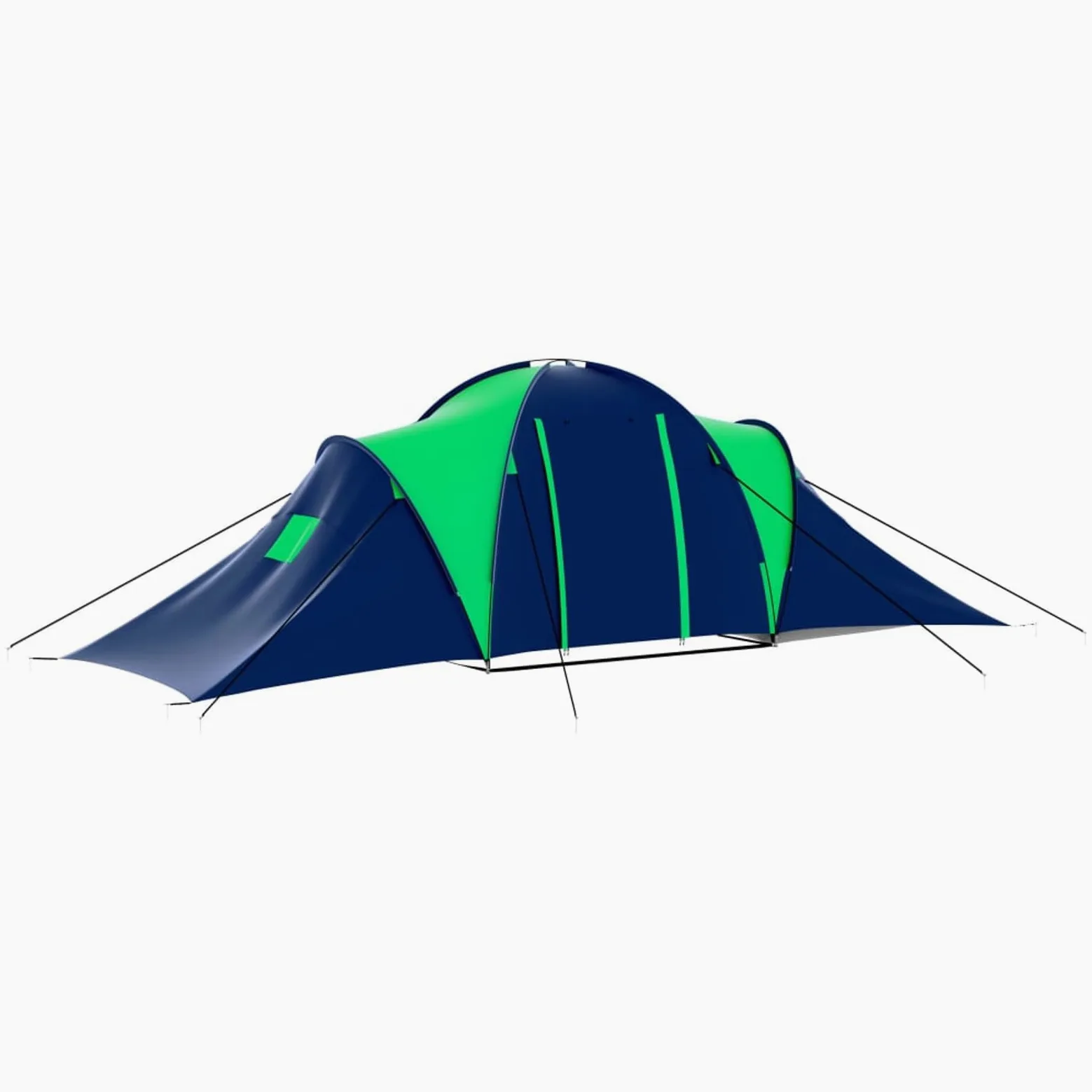 HOMELEN Family Camping Tent + 9 personas Outdoor Tent + Spacious 3-Room Design with Mosquito Net + Water-Resistant Poliéster Dark Blue Shelter + 570x385x170 cm Tamaño Grande para Vacation Travel