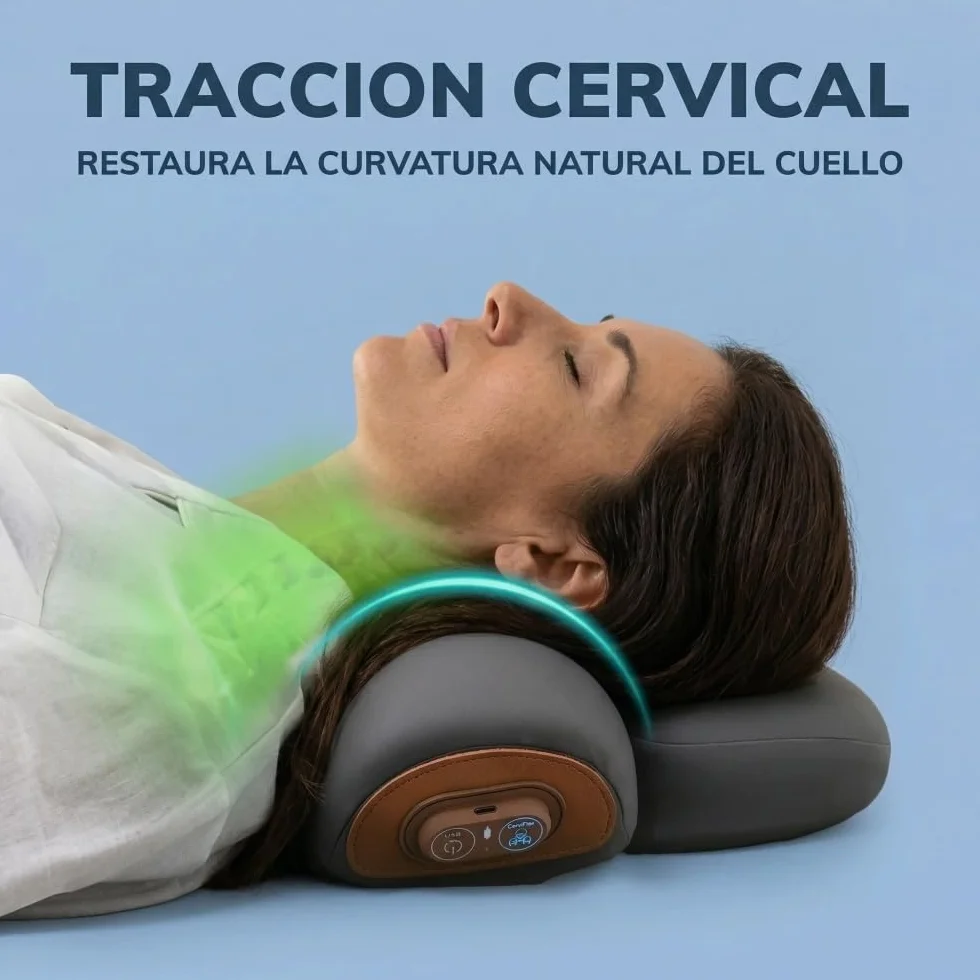 Almohada CerviFlex de masaje cervical 3 en 1 térmica espuma viscoelástica ergonómica