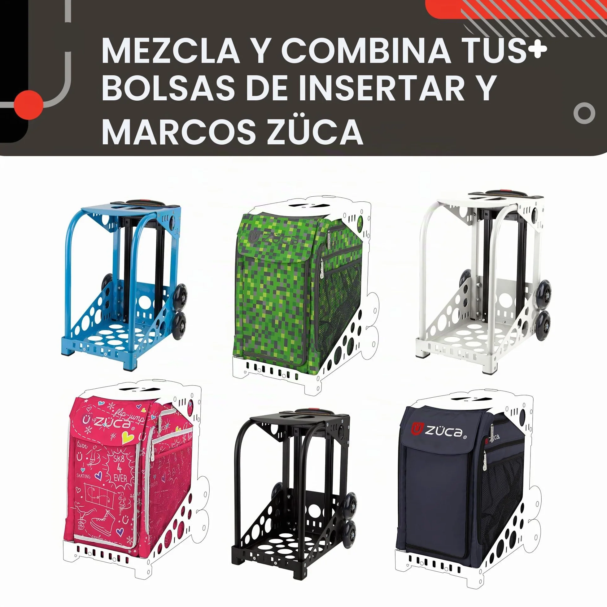 ZUCA Bolsa Deportiva de poliéster 600D Resistente al Agua, Lavable a Mano, con Inserto Deportivo Ice Dreamz