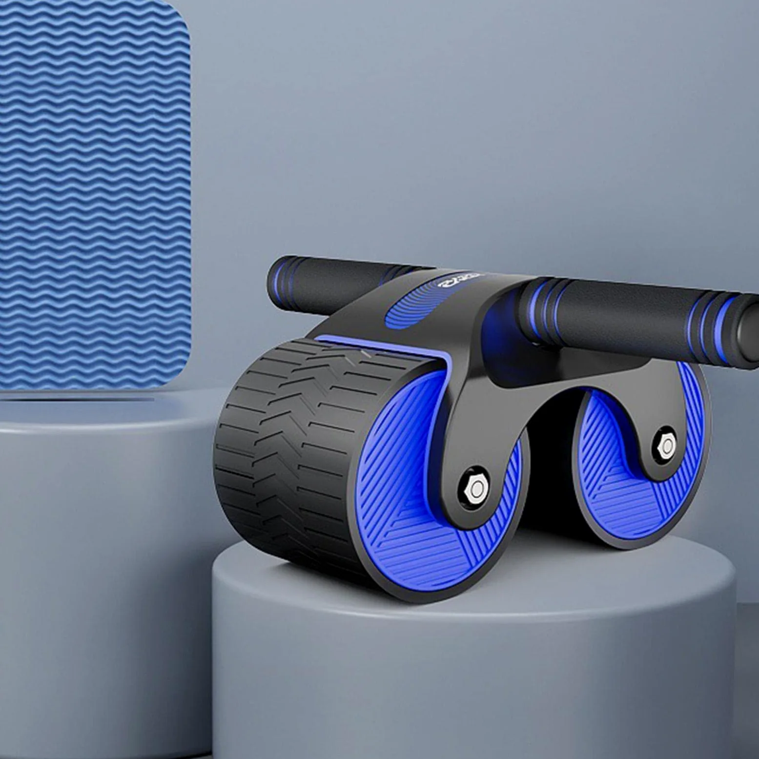 3 Rueda de Abdominales,AB Roller para Entrenamiento de Abdominales con Ruedas Dobles estables y Rebote automático | Rodillo AB de Doble Rueda para Entrenamiento de Abdominales
