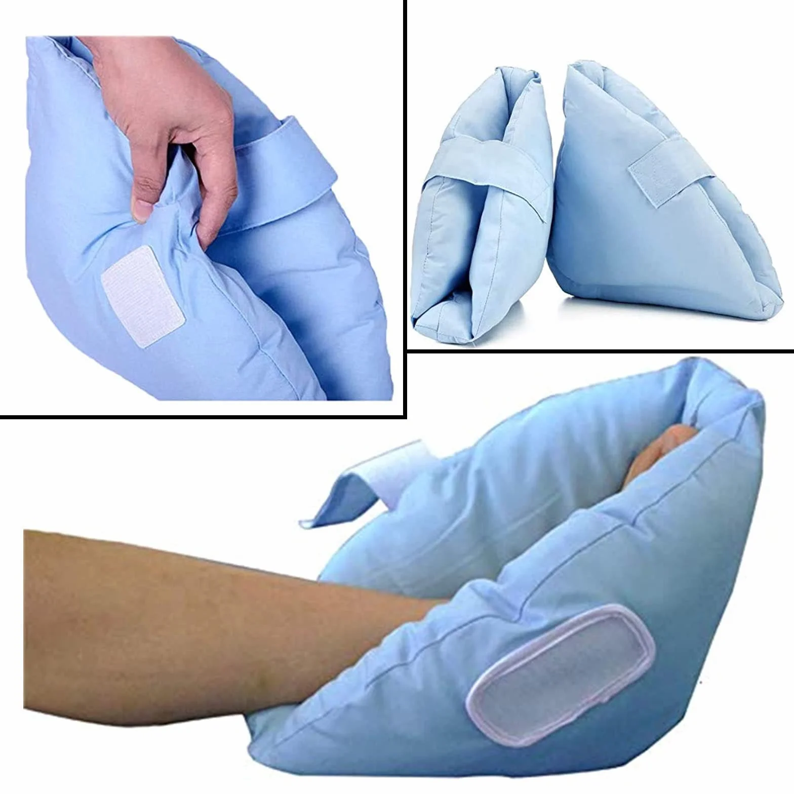 Protector De Talón Antiescaras Ajustable Cojín Elevador De Pies Con Cierre De Velcro Para Pacientes Postrados En Cama