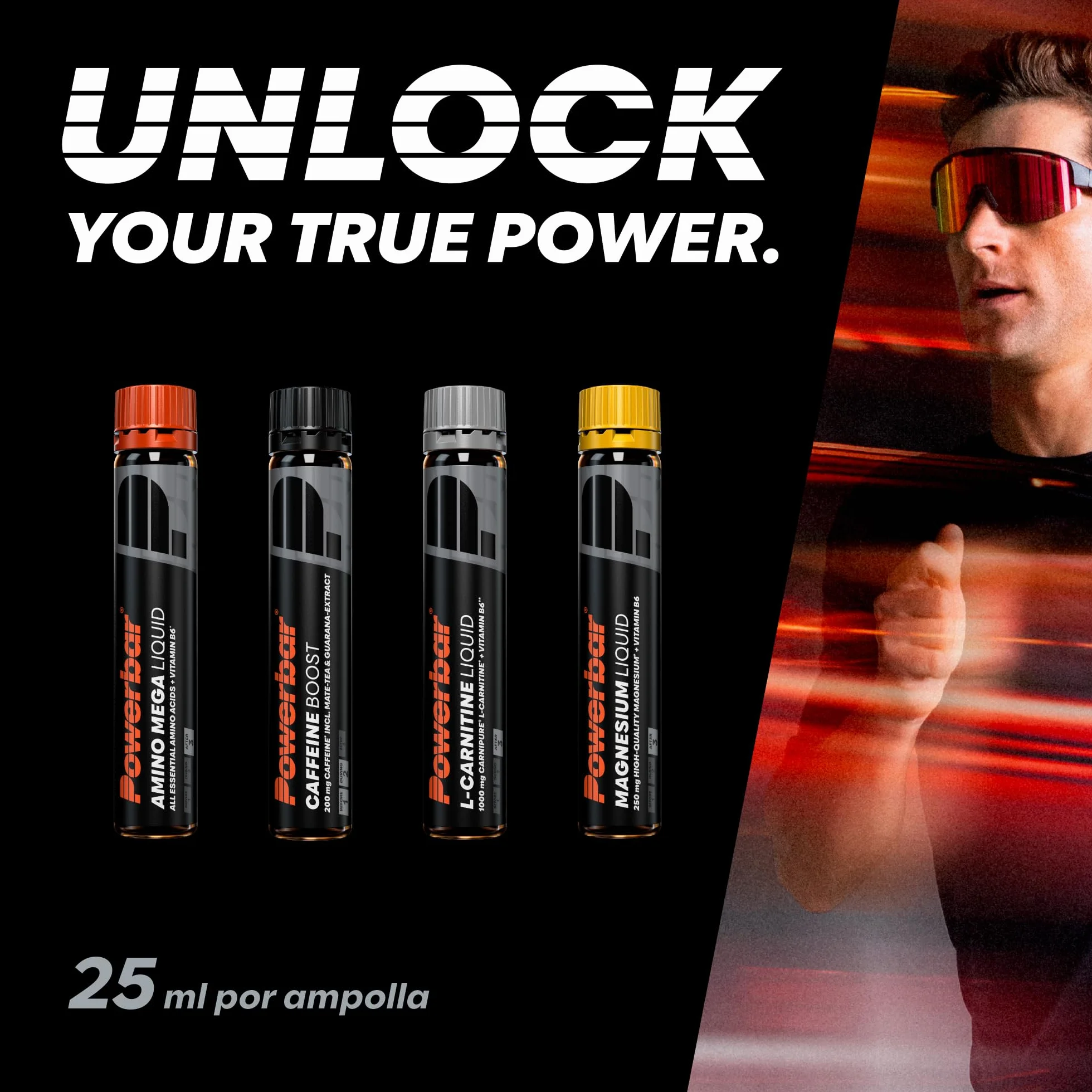 Powerbar Black Line Caffeine Boost 20x25ml 200mg de cafeína