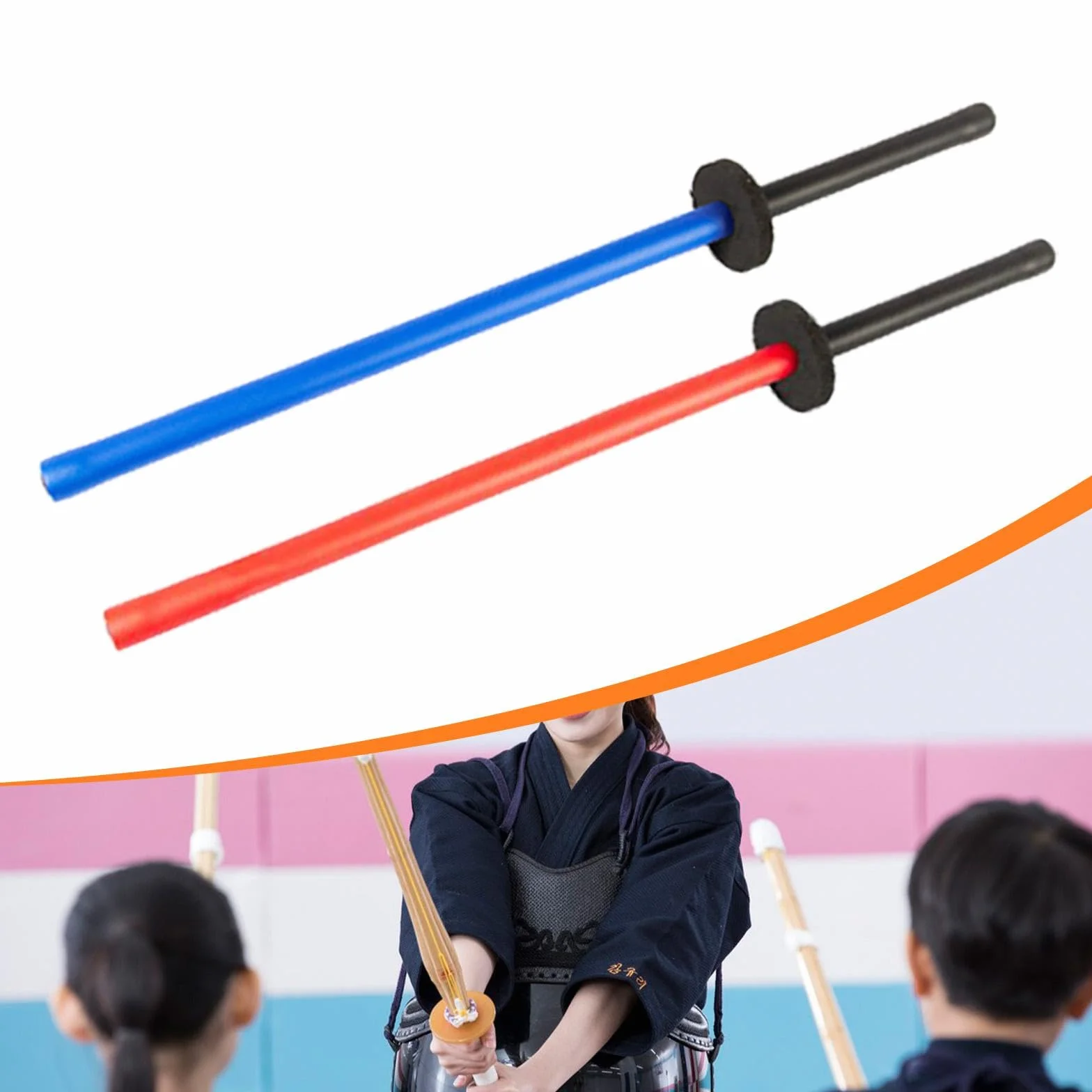 Fenteer Juego de 2 Espadas de Espuma para Entrenamiento de Artes Marciales con Acolchado Grueso