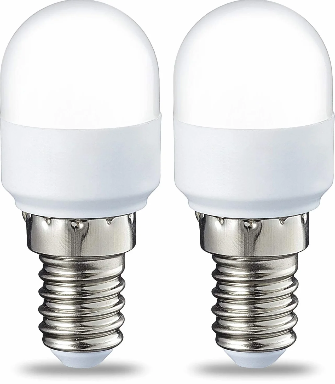 Amazon Basics Bombilla LED E14 T25 Nevera, 1.7W Equivalente 15W, Blanco Cálido, Paquete 2
