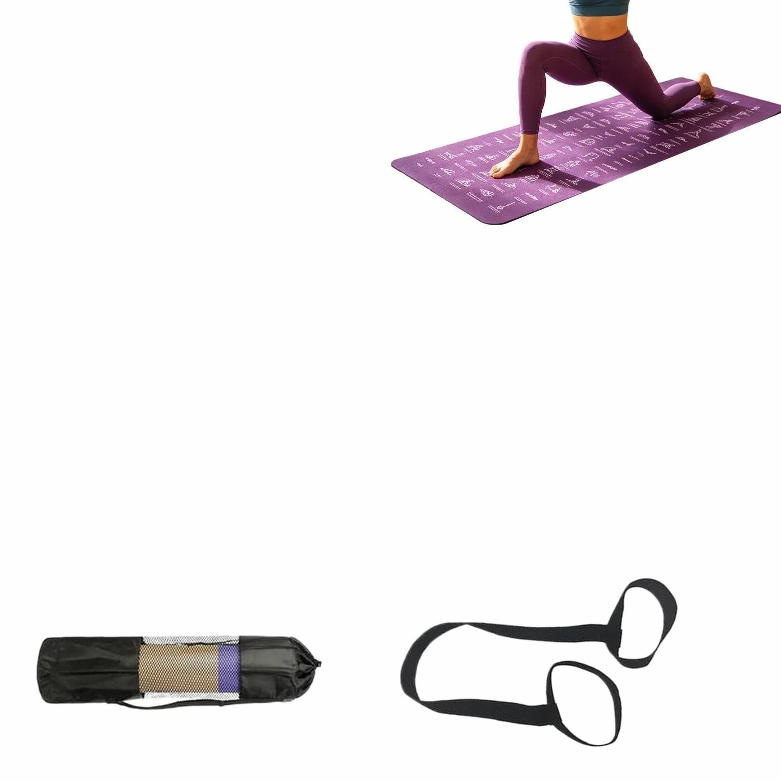 Alfombrilla de Yoga Gruesa Con Almacenamiento Antideslizante Suave | Equipo de Ejercicio para Entrenamiento Para Interior Suelo Hogar Viaje Gimnasio Estudio Pilates Exterior Equilibrio