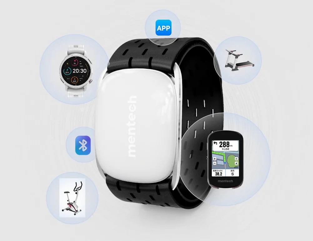 Passion HRM01 - Brazalete de frecuencia cardíaca Brazo Bluetooth Ant+ Sensor Óptico Monitoreo del sueño Compatible con Strava, Garmin, Wahoo, Apps... IP67