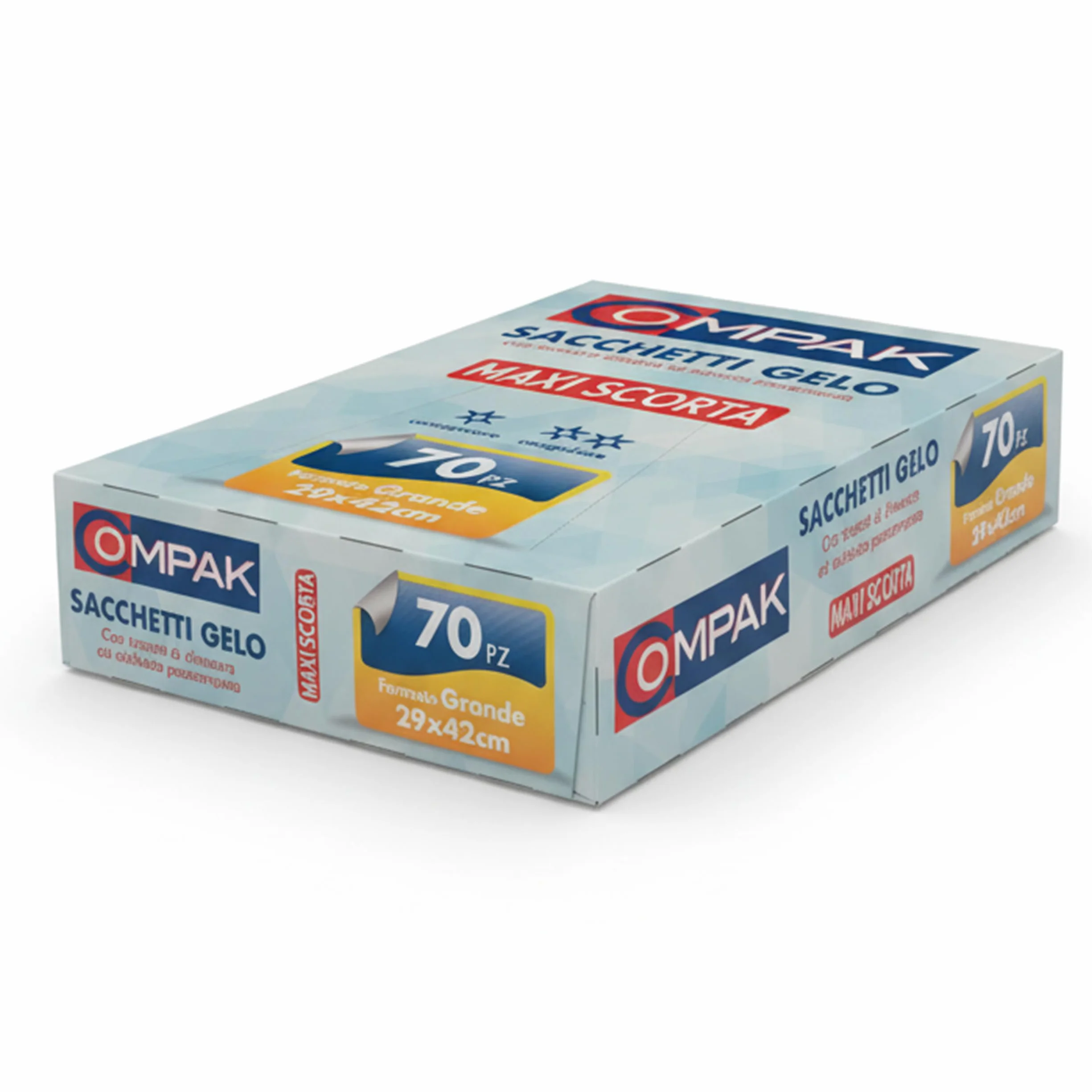 FRIO 70 bolsas de congelación grandes 29x42 cm Pack ahorro con cierre