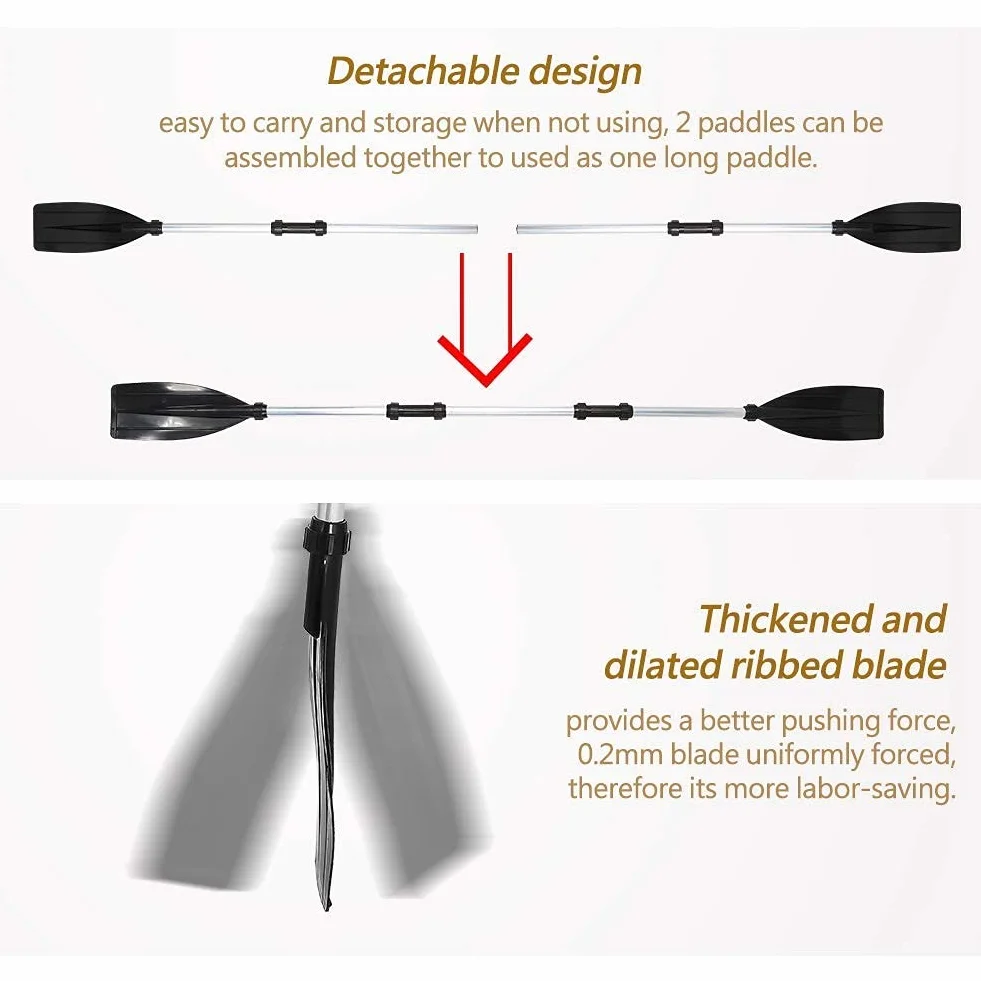 Remo de kayak de aluminio 126 cm 2 piezas divisible ligero