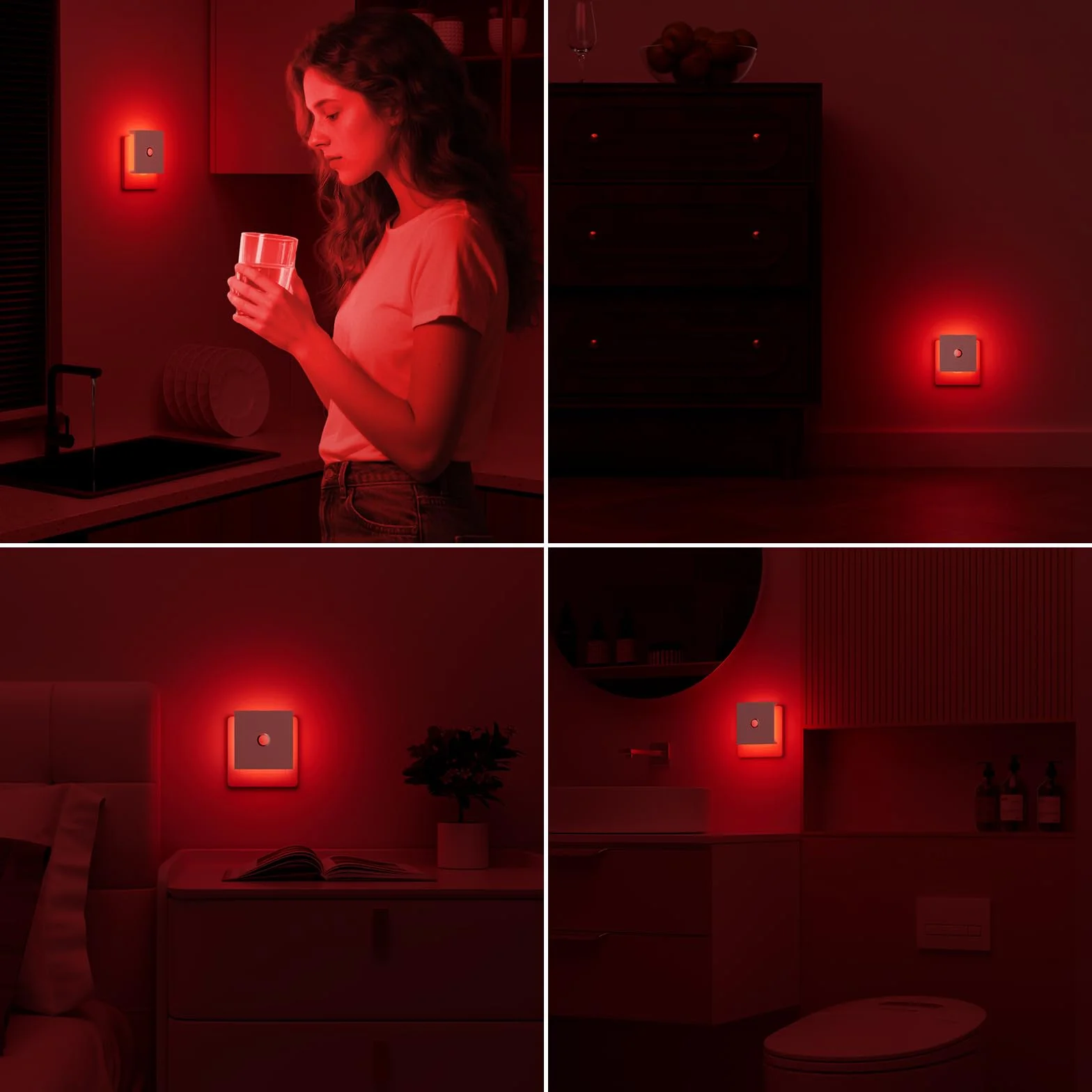 Feliigo Luz Nocturna con Sensor de Movimiento, 2 Piezas, 3 Modos, Brillo Ajustable para Habitación Infantil