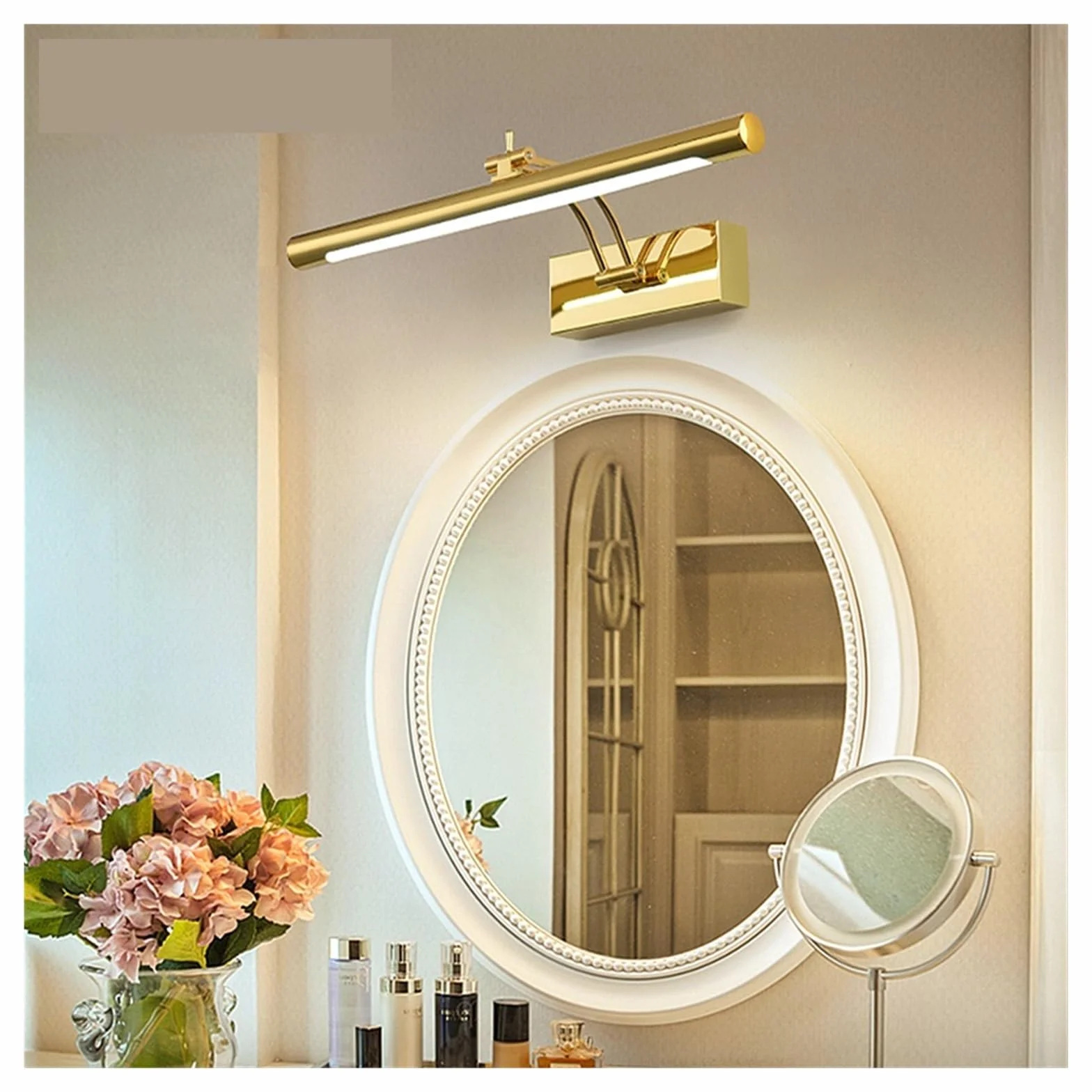Lámpara de pared LED moderna acero inoxidable resistente al agua L40/55/70CM con interruptor para baño