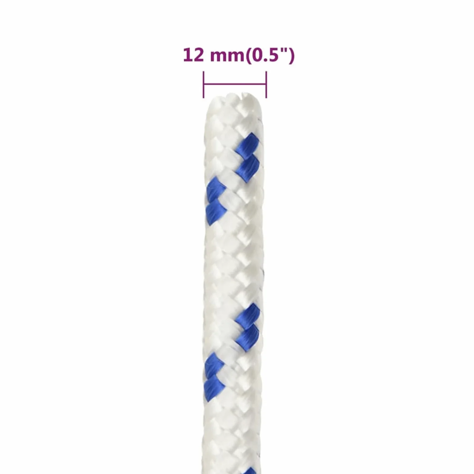 ZEYUAN Cuerda de Barco Polipropileno Blanco 12 mm 100 m, Roll Drap, Cuerda Marina, Cuerda Tendedero, Cuerda Toldo Exterior, Cuerda De Lona, Cuerda Barco