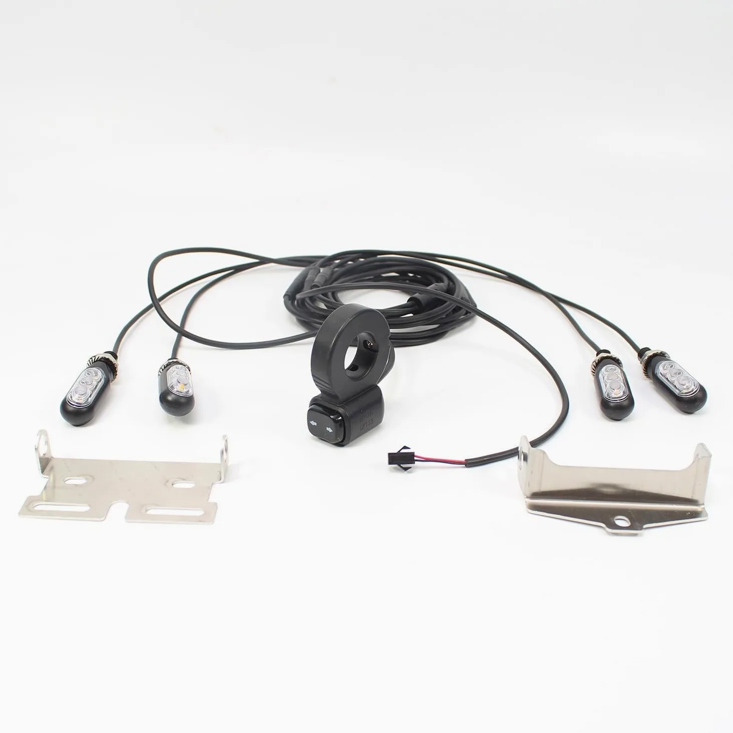 Kit de luces de bicicleta eléctrica de 12 V con señal de giro delantera trasera y luces de freno, IP65 impermeable para juego de faros universales para bicicleta eléctrica, motocicleta y