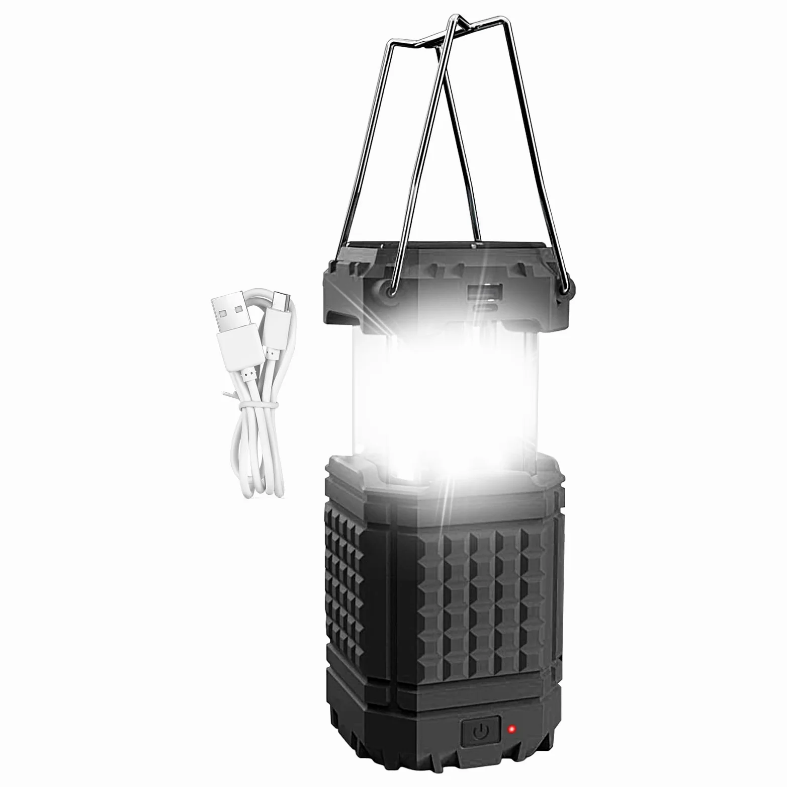Linterna Solar de Camping Linterna de Camping Plegable y Impermeable | Lámpara LED USB Solar para Tienda de Campaña para Camping, Pesca, Senderismo, Playa, Reparaciones del Coche, Jardín, Patio