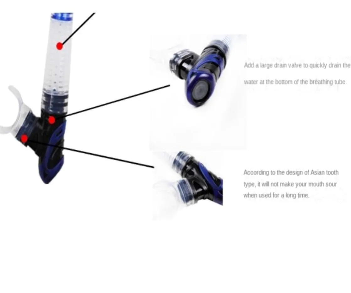Máscara Snorkel Máscara Buceo Premium Snorkel Set Máscara De Buceo para Adultos Natación Gafas Dry Equipo de Snorkel