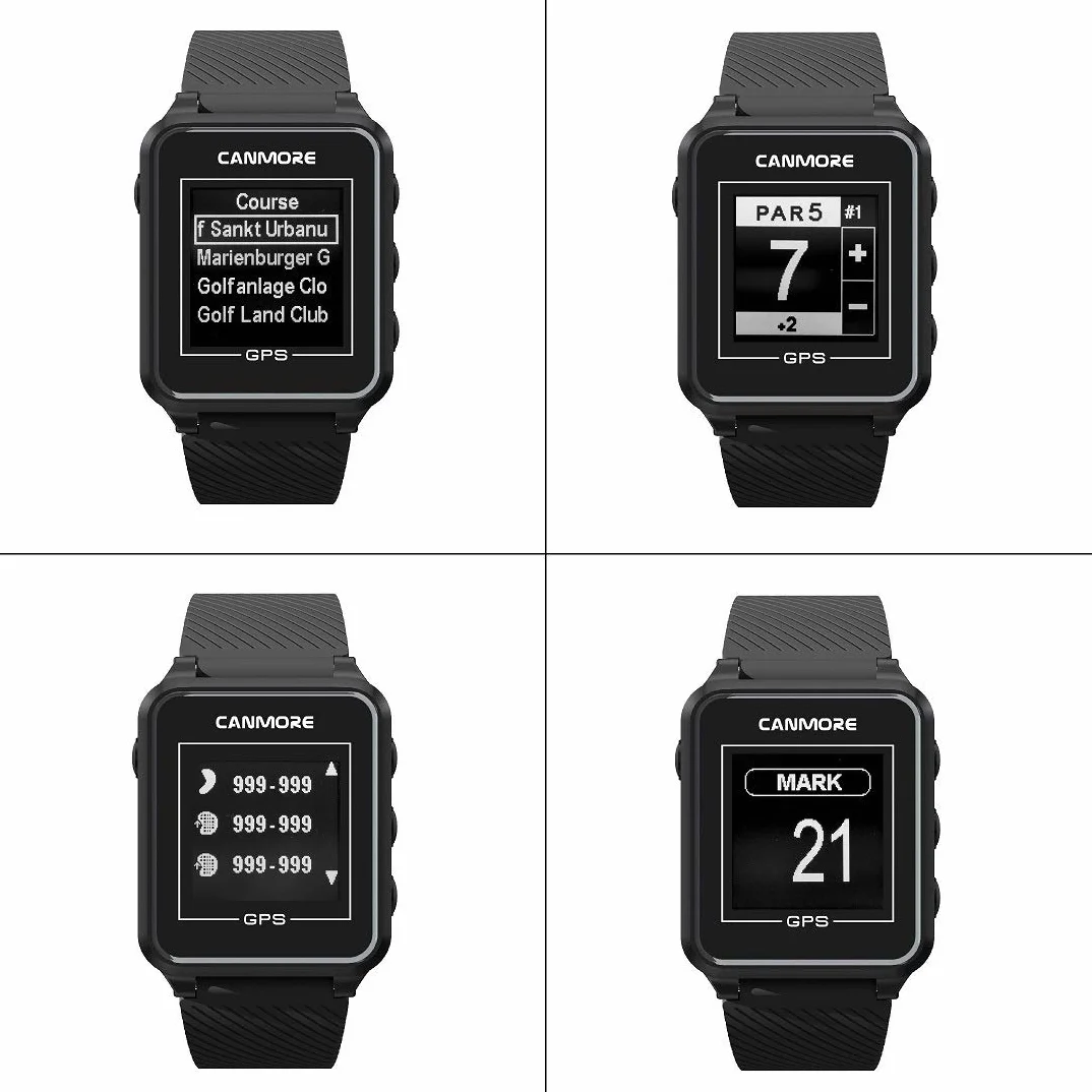 Canmore TW-353 - Reloj de golf GPS con fuente de alimentación (negro/naranja)