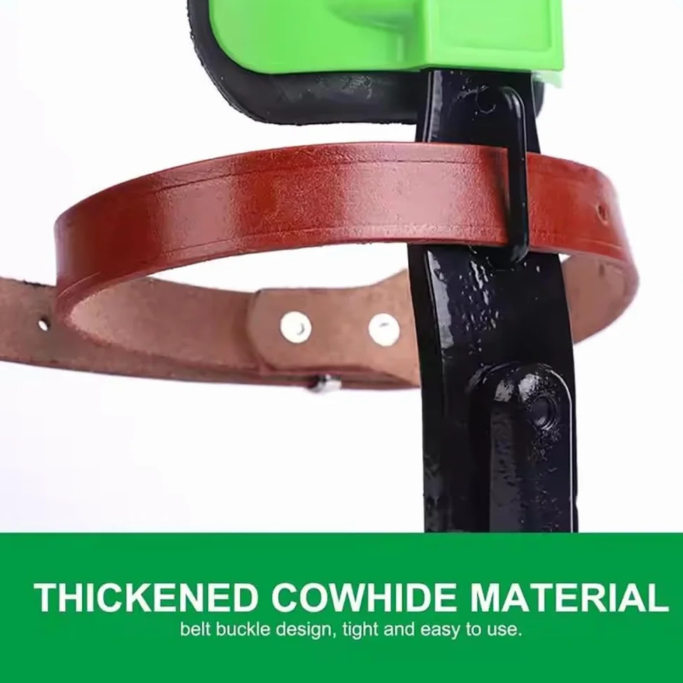 Picos para trepar árboles,Equipo para trepar árboles,Zapatos para trepar árboles,2PCS Diente único,Placa de Suelo Gruesa,con Cierre a presión Correa de Piel de Vacuno y Guantes,para trepar árboles