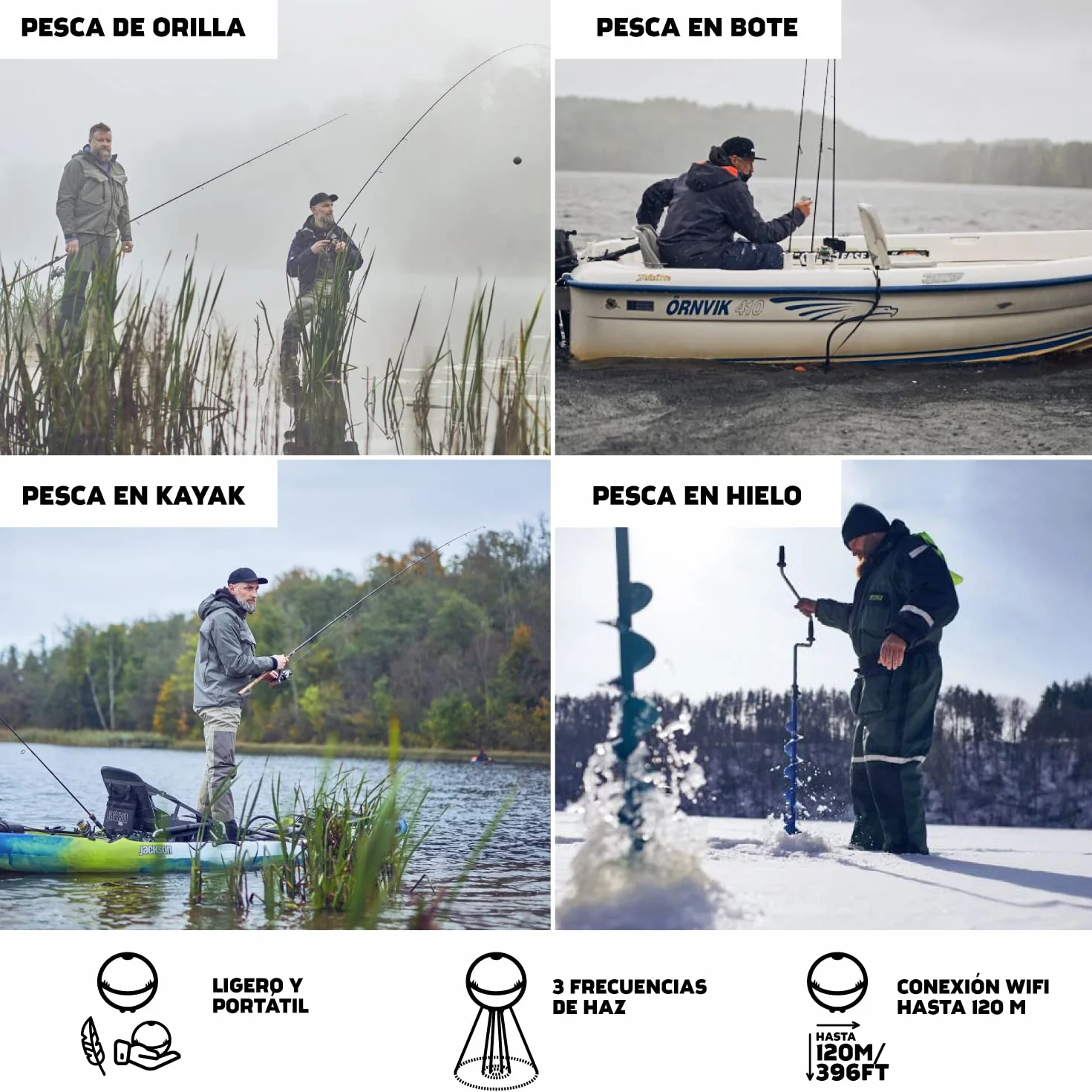 Deeper Chirp+2 Sonda de Pesca Portátil con GPS, Inalámbrica LED, Compatible con Barcos y Orilla