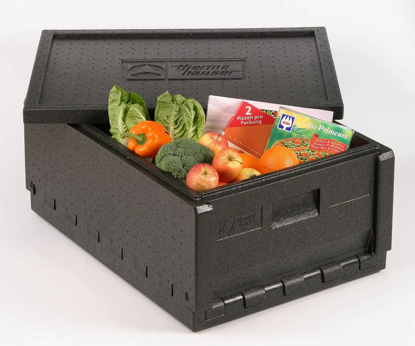 thermohauser Caja térmica EPP Vario Universal, negro, con tapa, 71,5 L, 68,5 x 48,5 x 32,0 cm