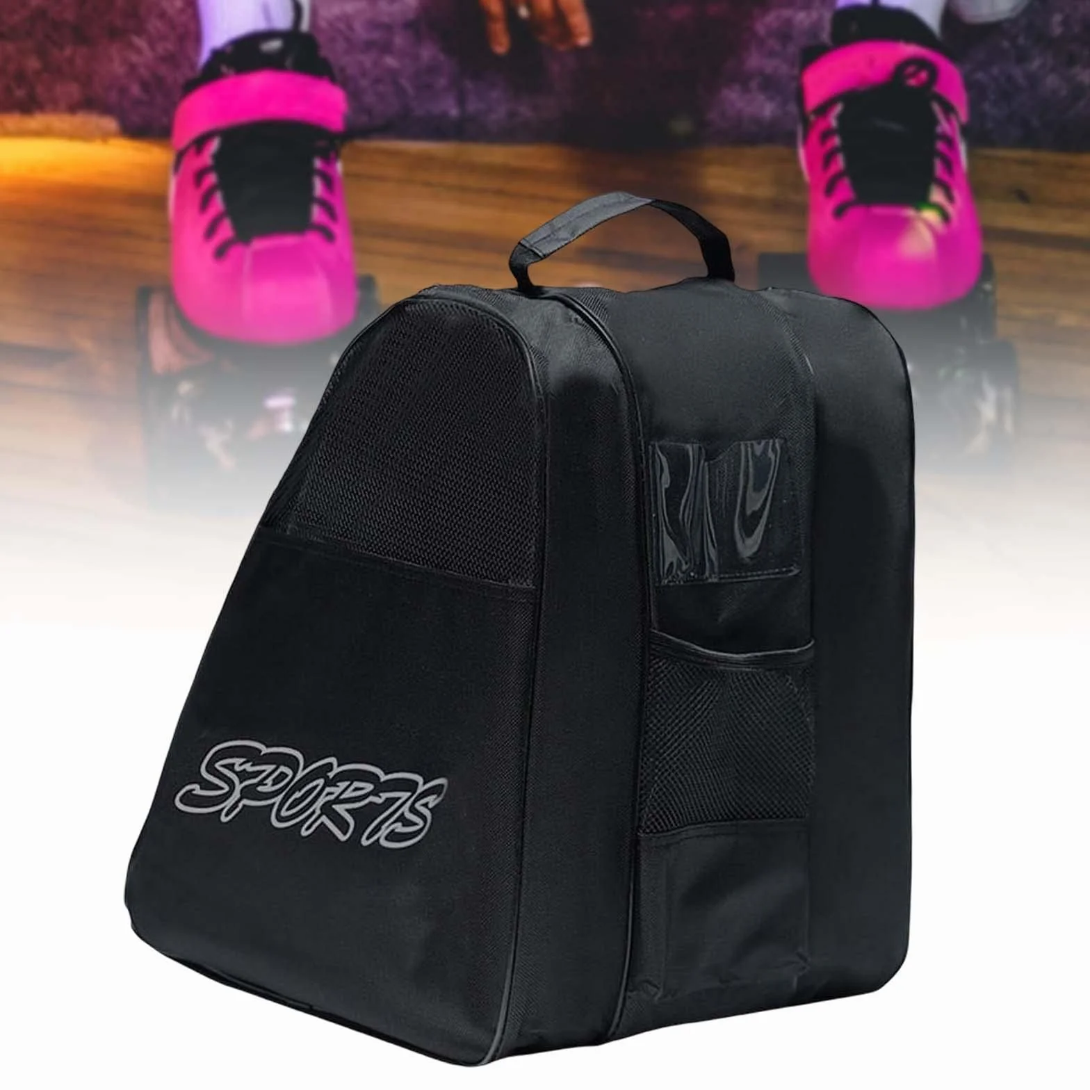 Oshhni Bolsa para Patines de Ruedas, Bolsa para Patines en línea para niños, Bolsas para Patines para niños/Adultos, Negro