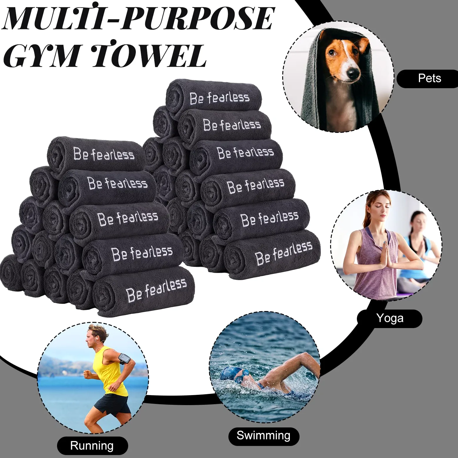 Newwiee Toallas de gimnasio de microfibra para ejercicio, fitness, a granel, 32 x 16 pulgadas, suaves, de secado rápido, absorben el sudor, toalla de yoga para mujeres y hombres, toalla deportiva para