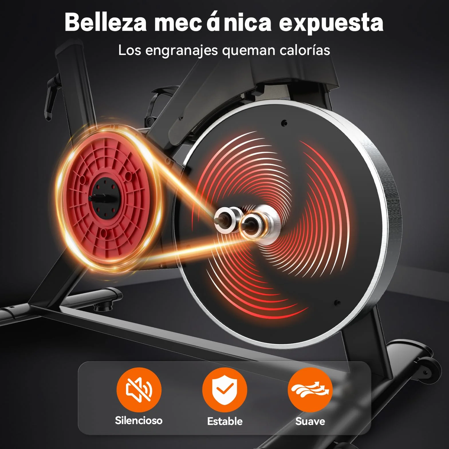 HXD-ERGO Bicicleta Estática en Casa con Resistencia Ajustable, Bicicleta Estatica Silenciosa con Monitor LCD, Cómodo Cojín de Asiento, App Propia, Capacidad de 160 kg, Entrenamiento Aeróbico