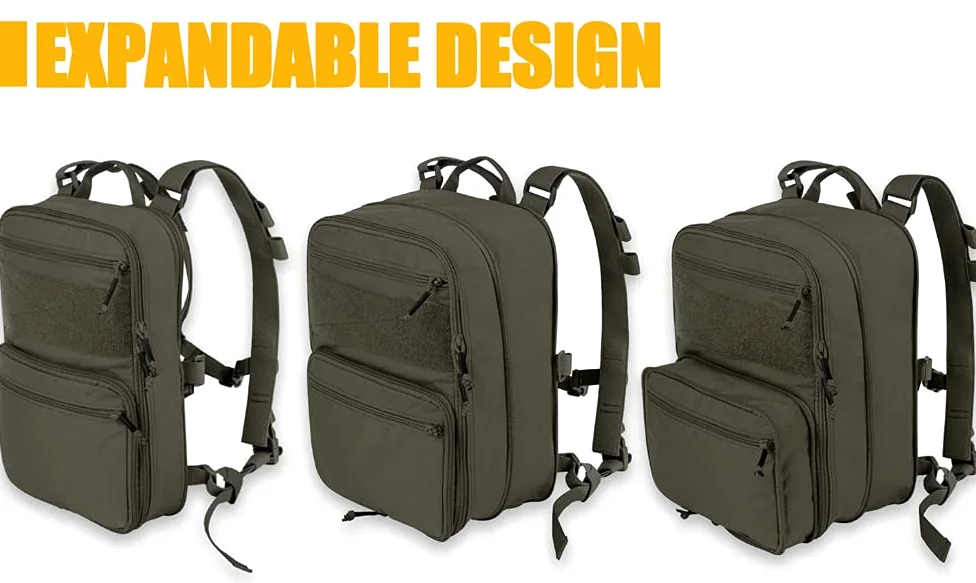 KRYDEX MOLLE - Mochila táctica expandible para viajes, senderismo, caza, RG., Estándar, Mochila táctica