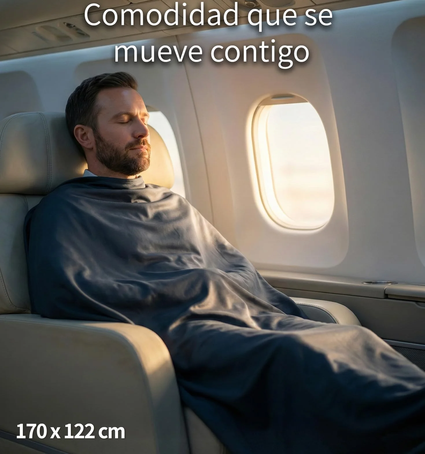 Litume Manta de Viaje Ligera y Transpirable, 170 x 122 cm Suave Manta de avión para viajeros, sábana de Camping Plegable con Saco de Cosas para Tren, Campamento, Viajes (Velvet, E650)