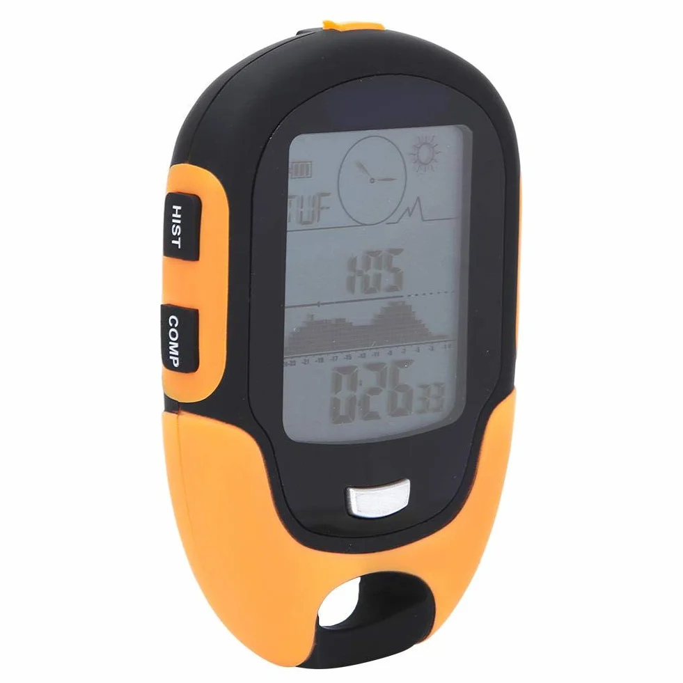 MAGT Brujula Digital Altimetro Digital Brujula Altimetro, SUNROAD Altímetro Digital multifunción para montañismo al Aire Libre FR500 Barómetro de Pesca con brújula(Amarillo)