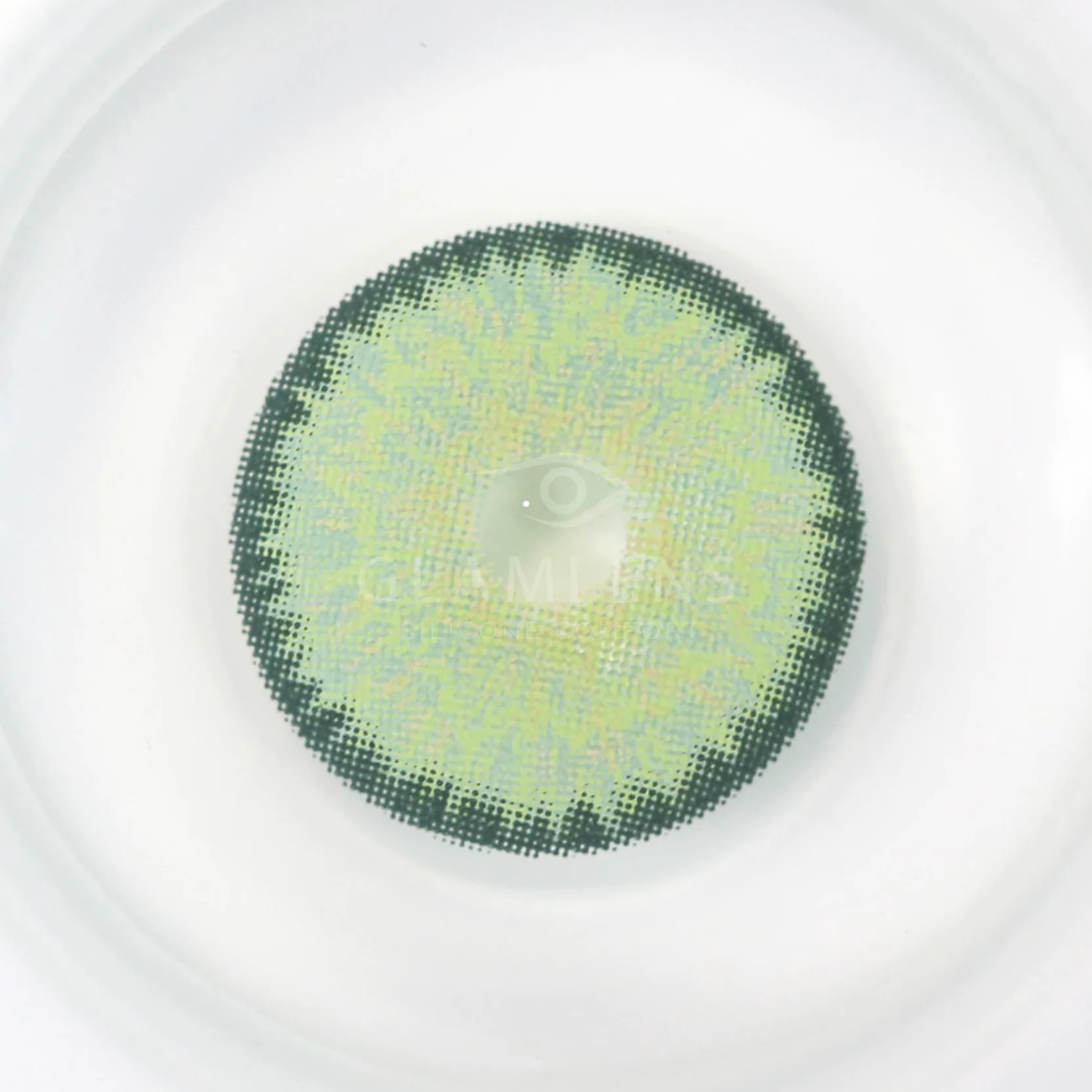 GLAMLENS lentillas de color vert Ibiza Green 1 par 90 Días Sin Graduación blandas hidrogel de silicona