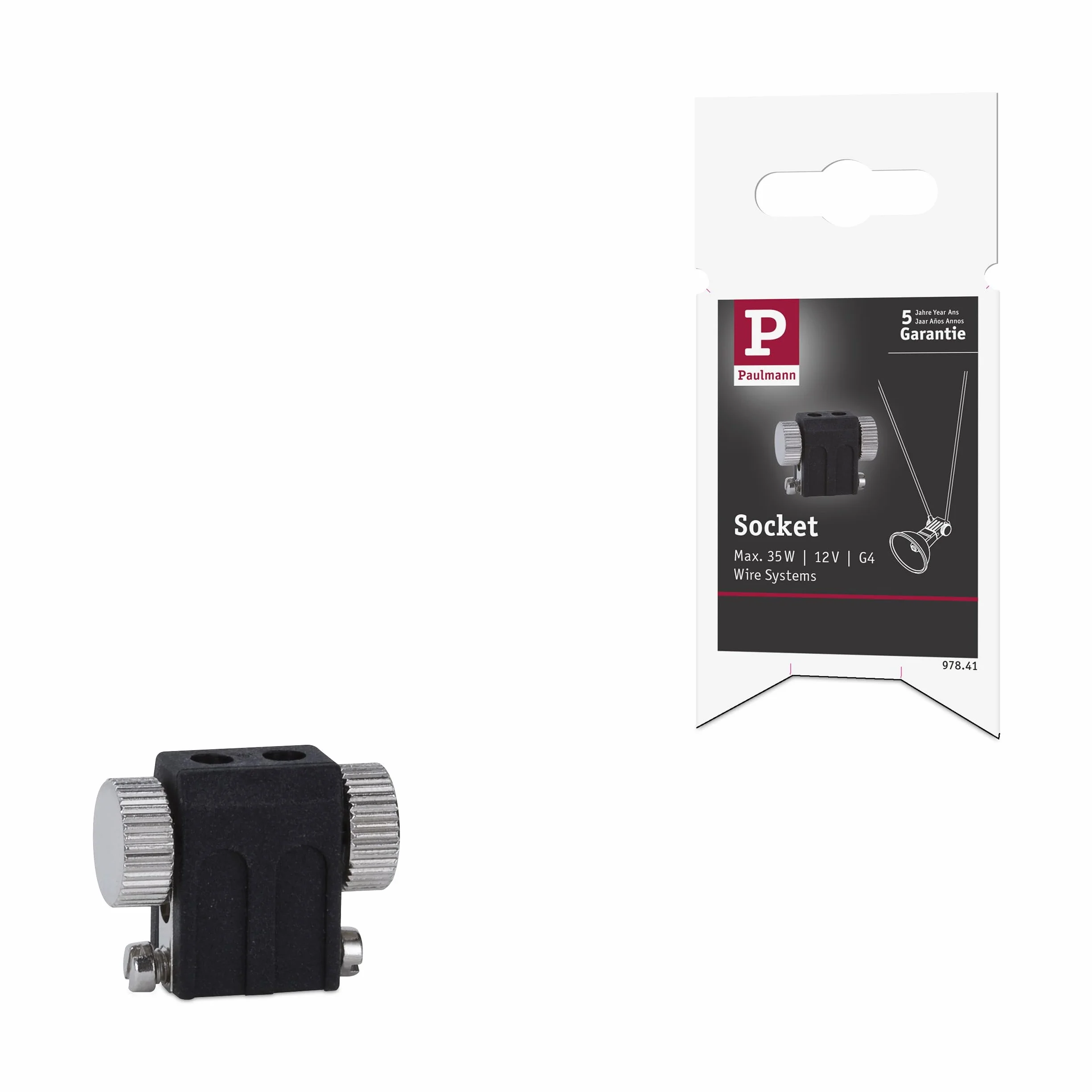 Paulmann Sistema de cable Enchufe Portalámparas 35W G4 Negro 12V
