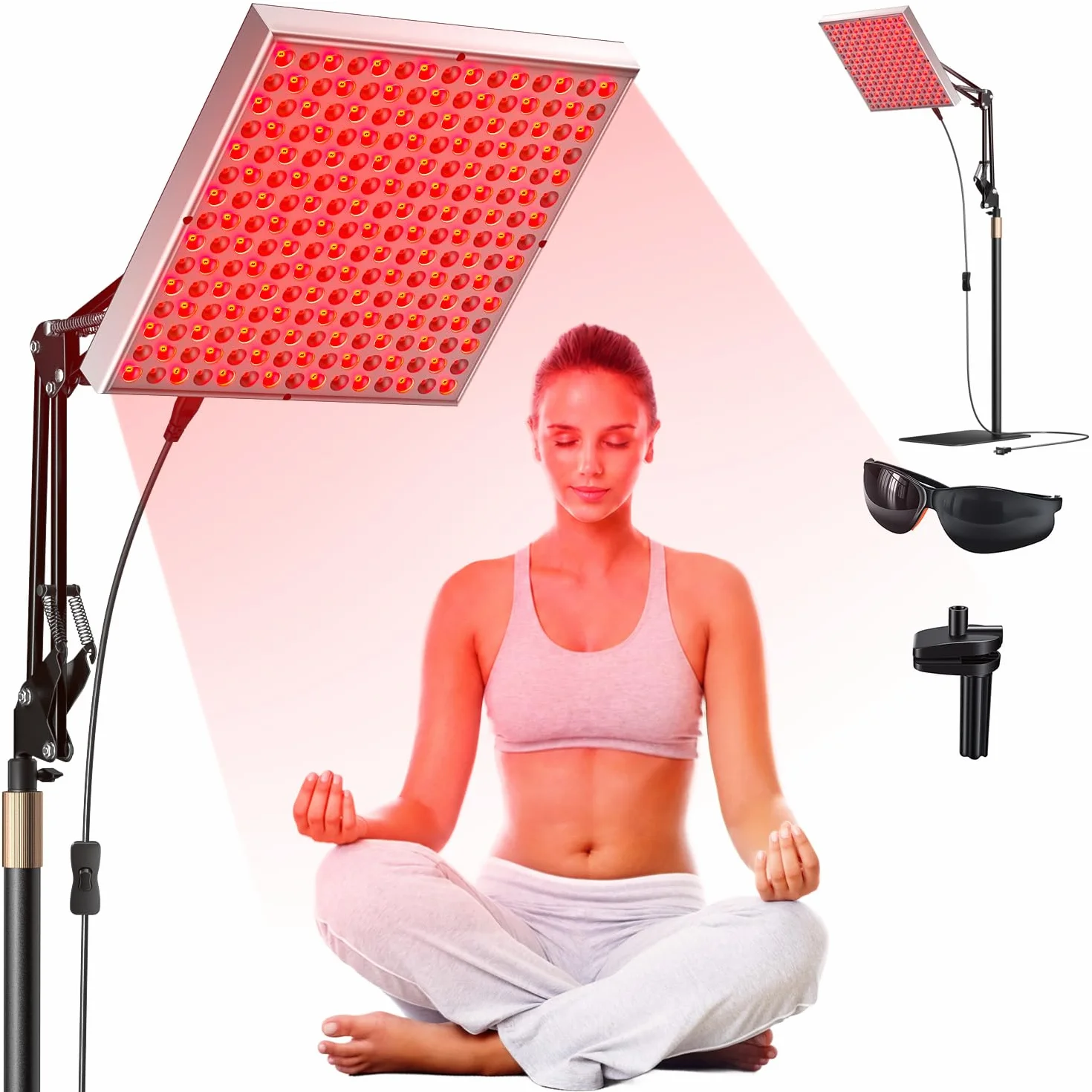 Lámpara de Luz Roja Infrarroja Corporal y Facial 225 LED 660nm 850nm Terapia