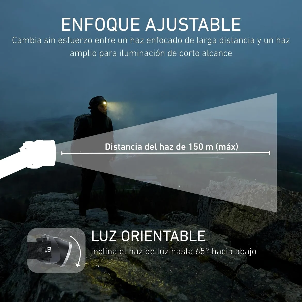 Ledlenser H8R Linterna Frontal Recargable, 600lm, Edición 25 Aniversario | Incluye batería adicional: doble autonomía, alcance 150 m, USB-C, luz roja trasera, IP54, para el trabajo, camping y pesca