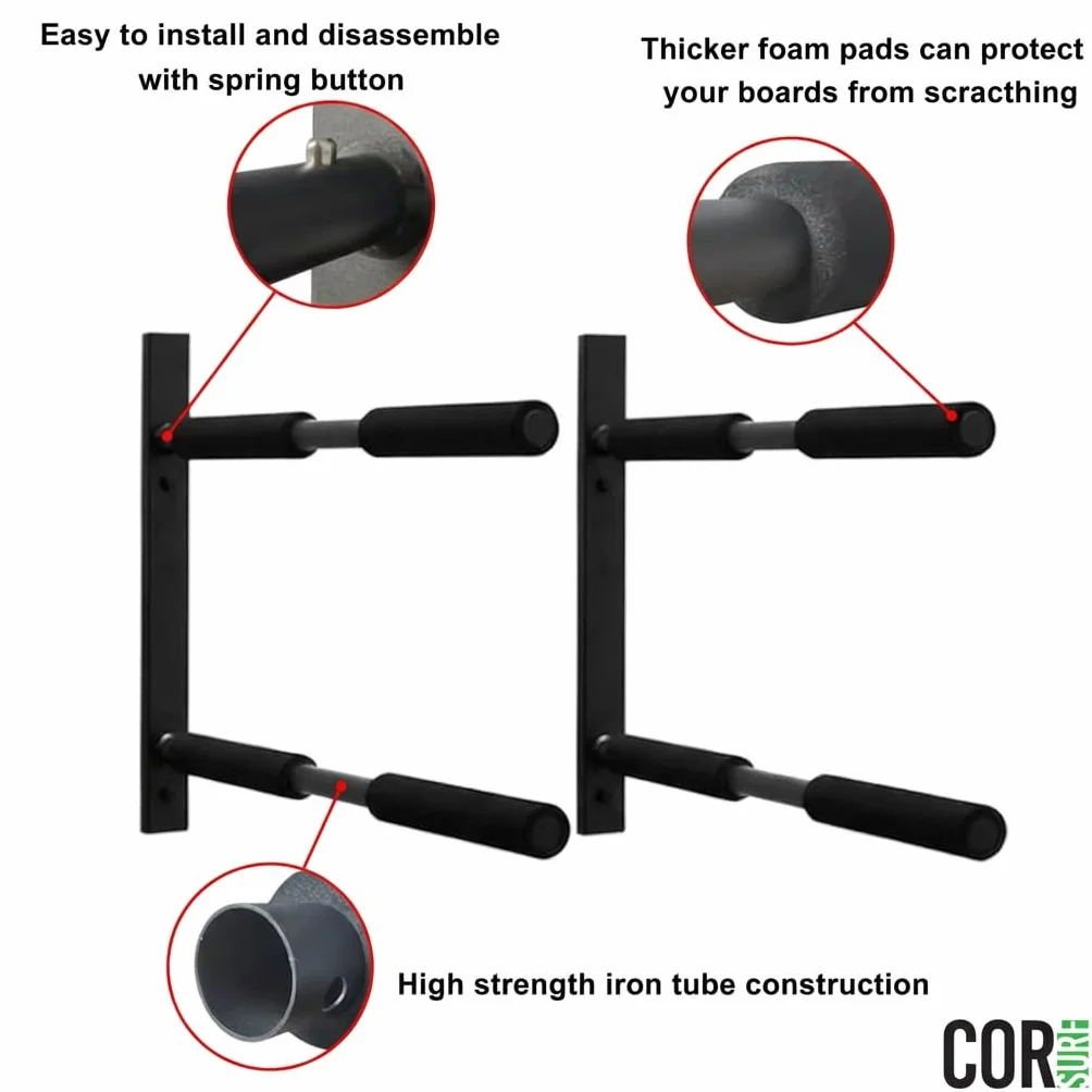 COR Surf Double Board Soporte para Tablas de Surf de Alta Resistencia para Paddleboard, Sup y Longboard