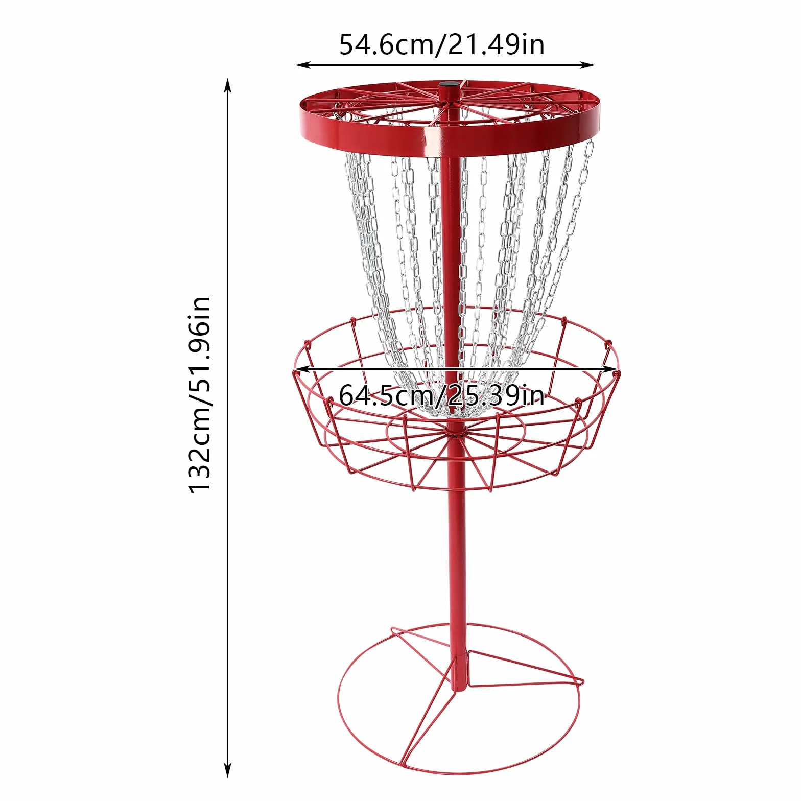 Cesta de golf de disco, altura 132 cm, cadena de doble capa, portátil, portátil, cesta de golf de disco para principiantes, personas mayores