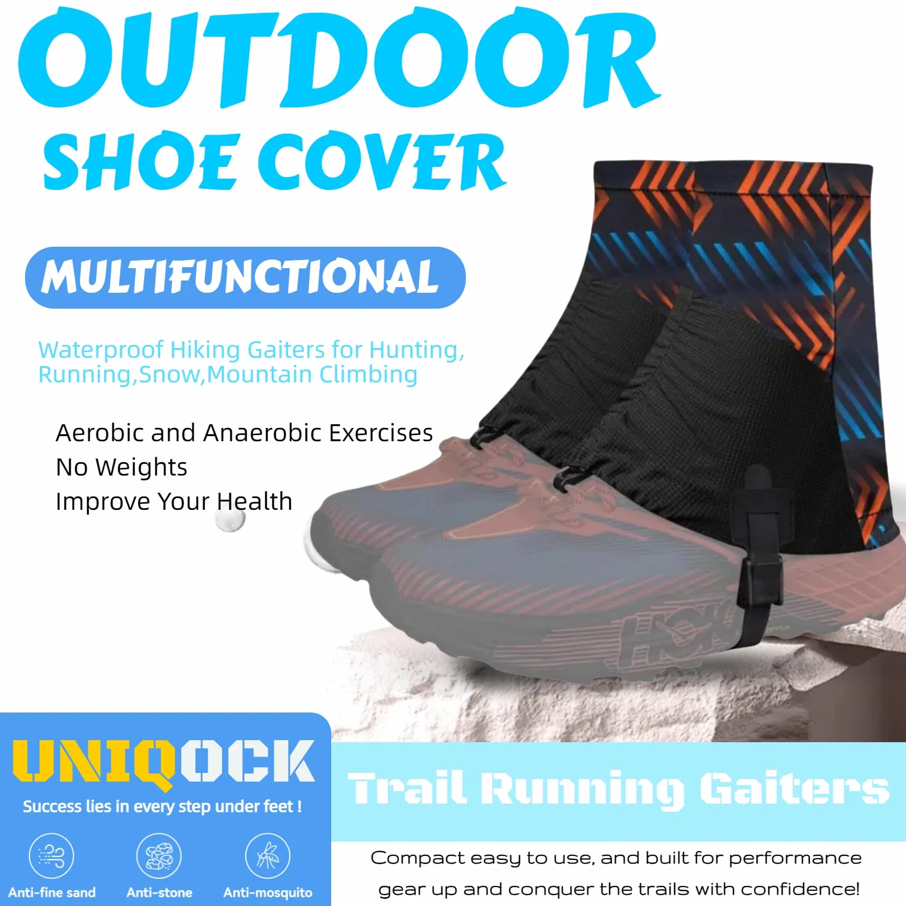 Polainas bajas, polainas de tobillo, protectores de botas de nieve, polainas de zapatos, polainas para botas de senderismo, polainas de pierna, polainas de senderismo impermeables para caza,