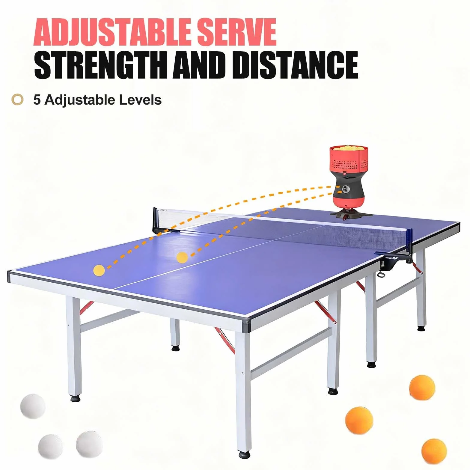 Robot de Tenis de Mesa Inteligente: Lanzador Automático de Pelotas de Ping-Pong, Dos Modos de Saque, Velocidad y Efecto Ajustables