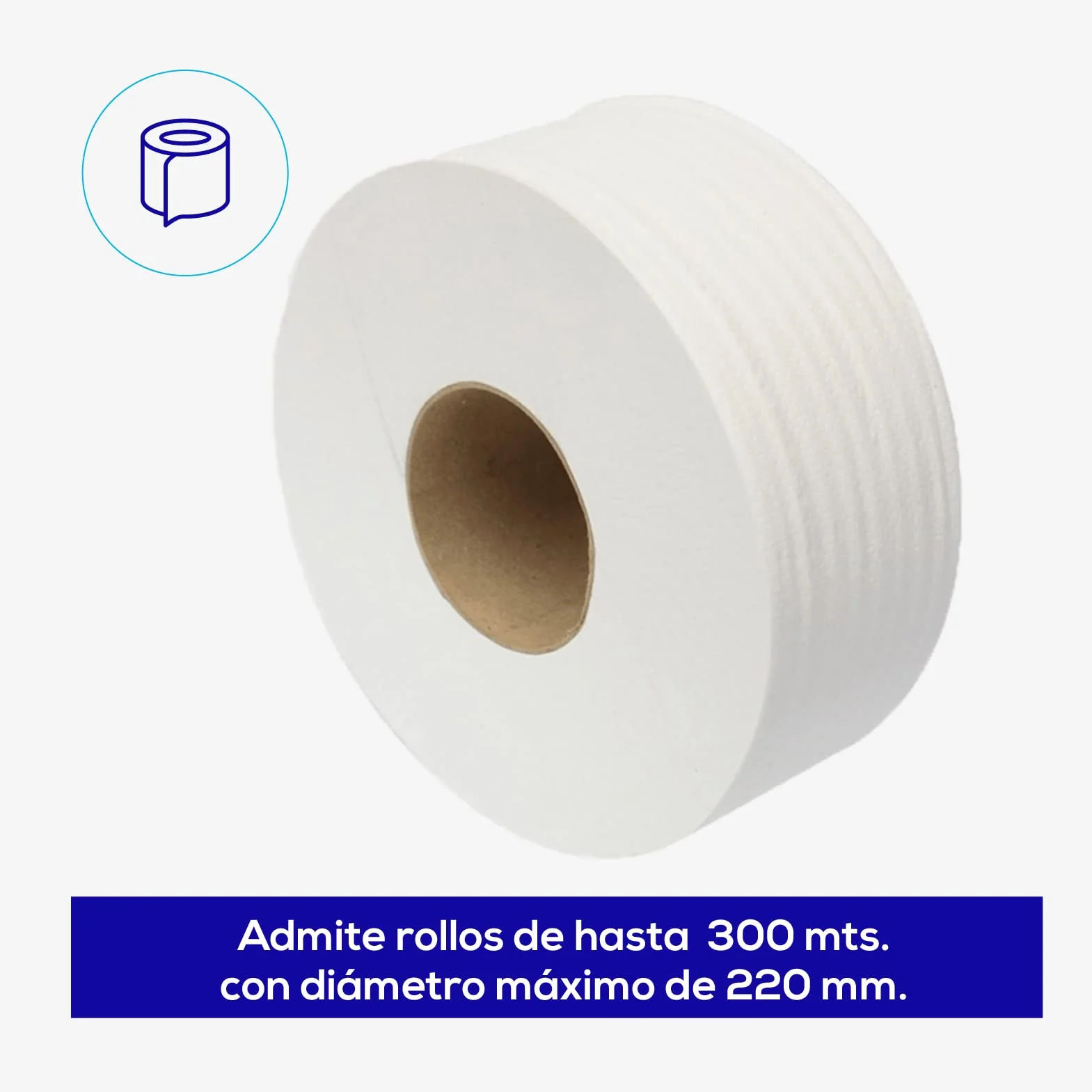 Jofel Dispensador de Papel Higiénico Industrial 300m 220mm 45mm ABS Negro Mate