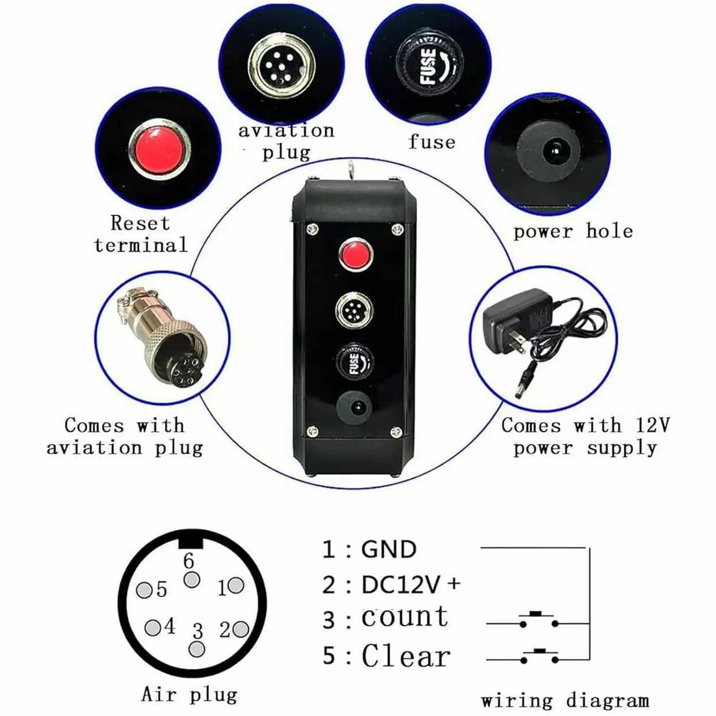 Contador digital con pantalla LED, distancia de inducción ajustable para aplicaciones de cinta transportadora y línea de producción