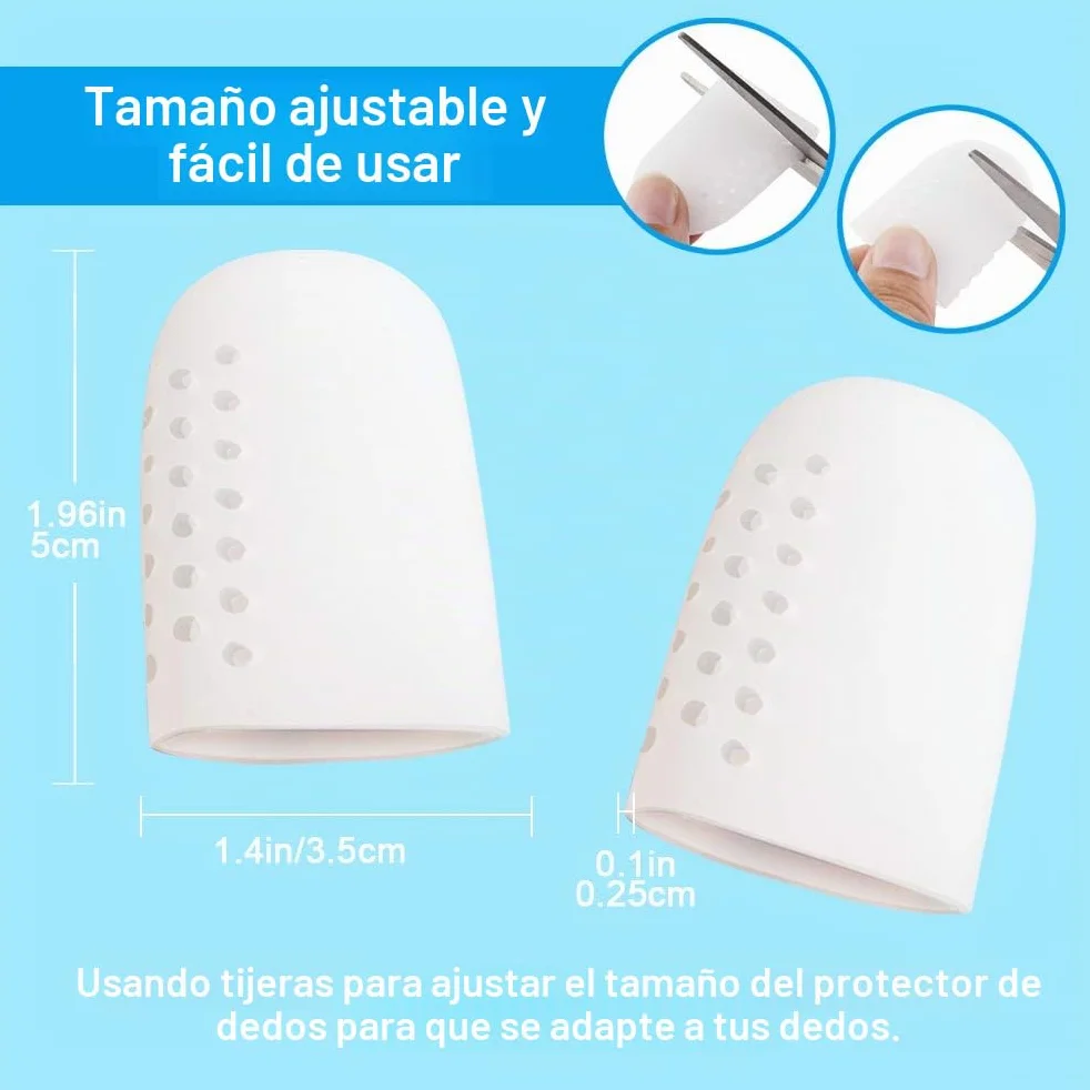 Punteras de Silicona para Dedo Gordo, Protector Dedo Gordo Pie, 10 Piezas, Mangas Transpirables, Evita Callos y Ampollas