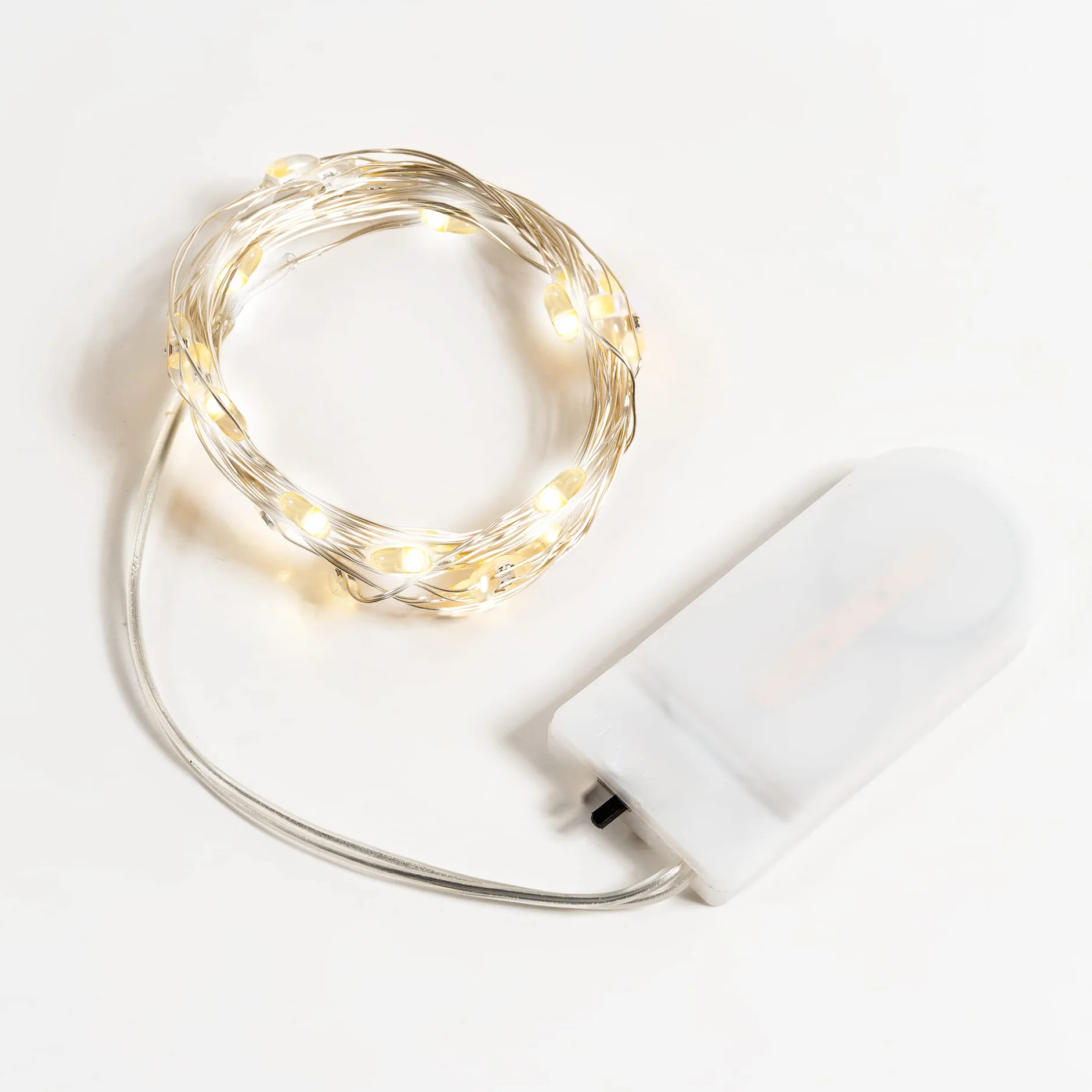 Guirnalda Luces Interior 2M 20 Pequeñas Luz Led Pilas Incluidas Blanco Cálido