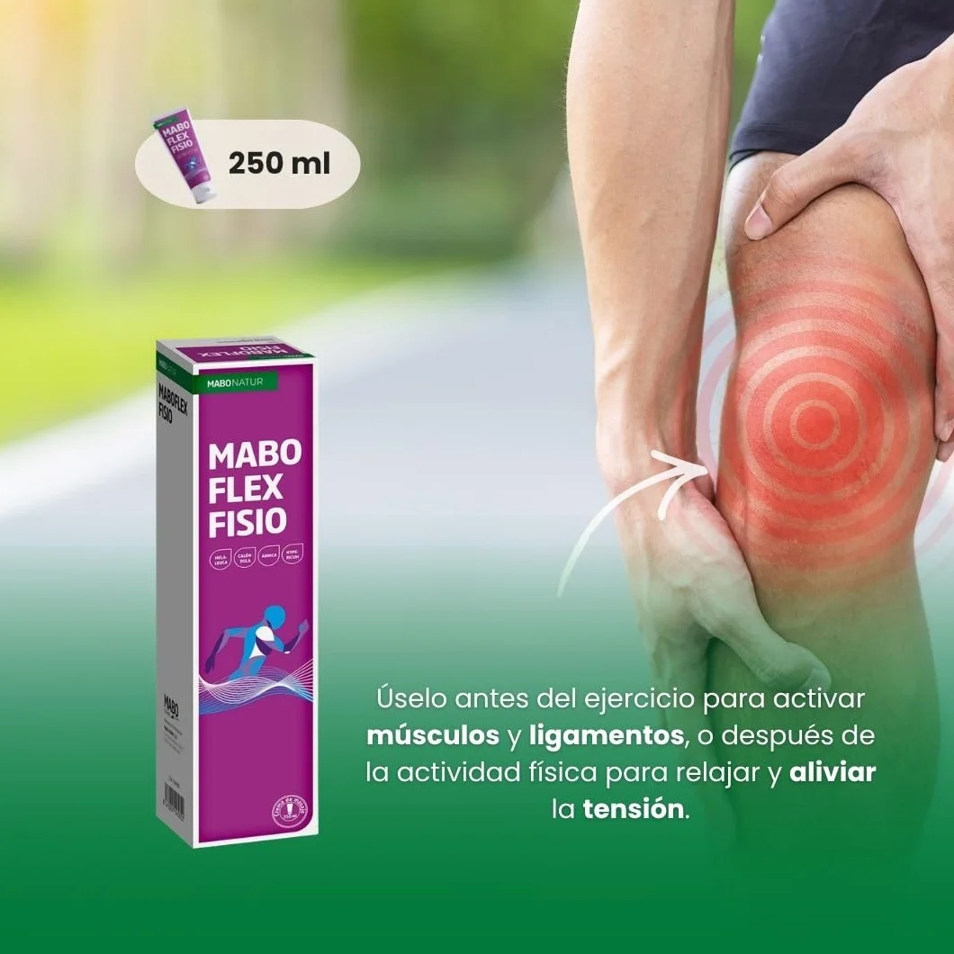 MABO Flex Fisio Crema de Masaje 250 ml con Árnica, Caléndula, Mentol, Hypericum y Colágeno